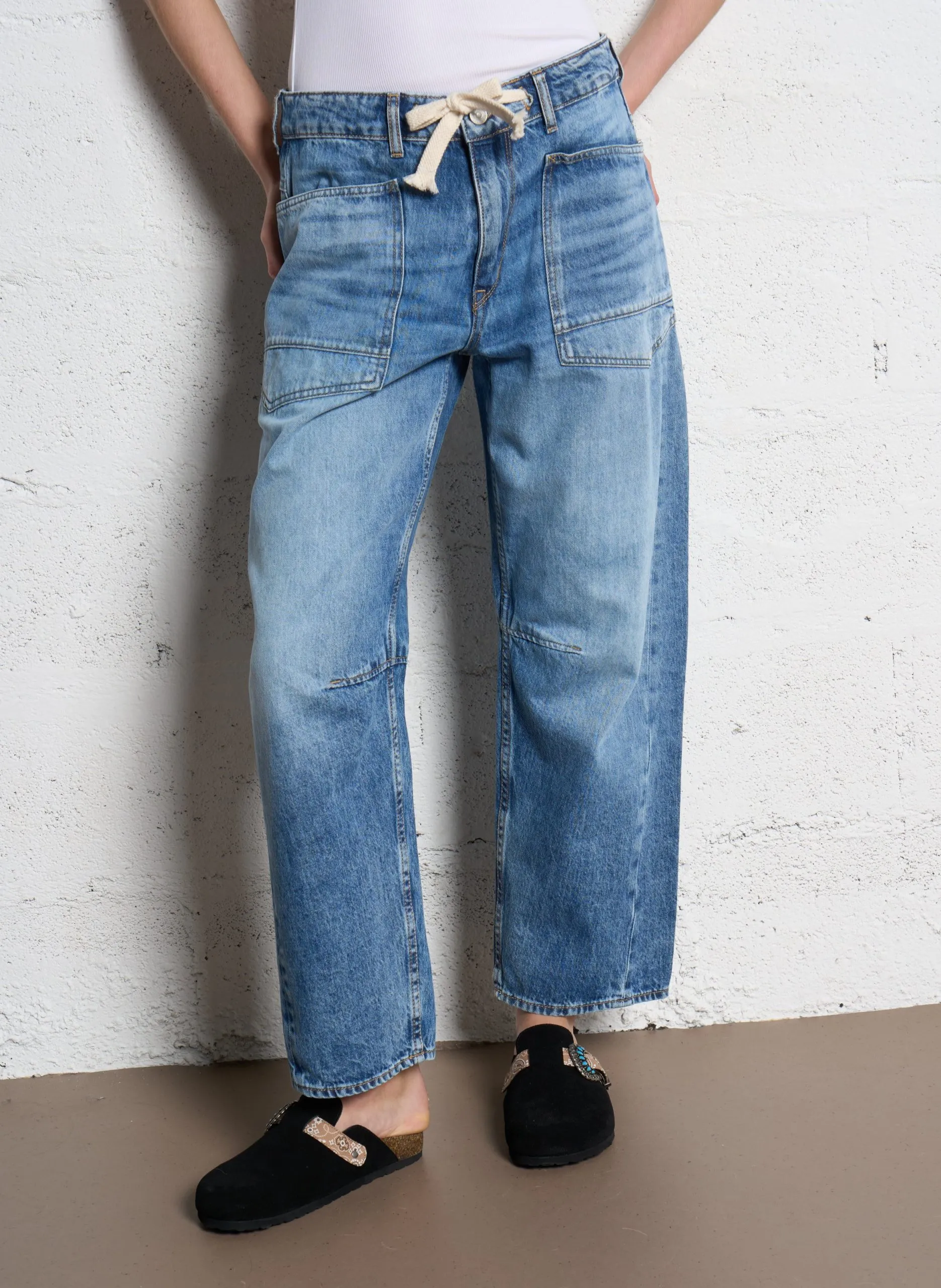 Ballon-Jeans aus Baumwollmischung Blau MADIE