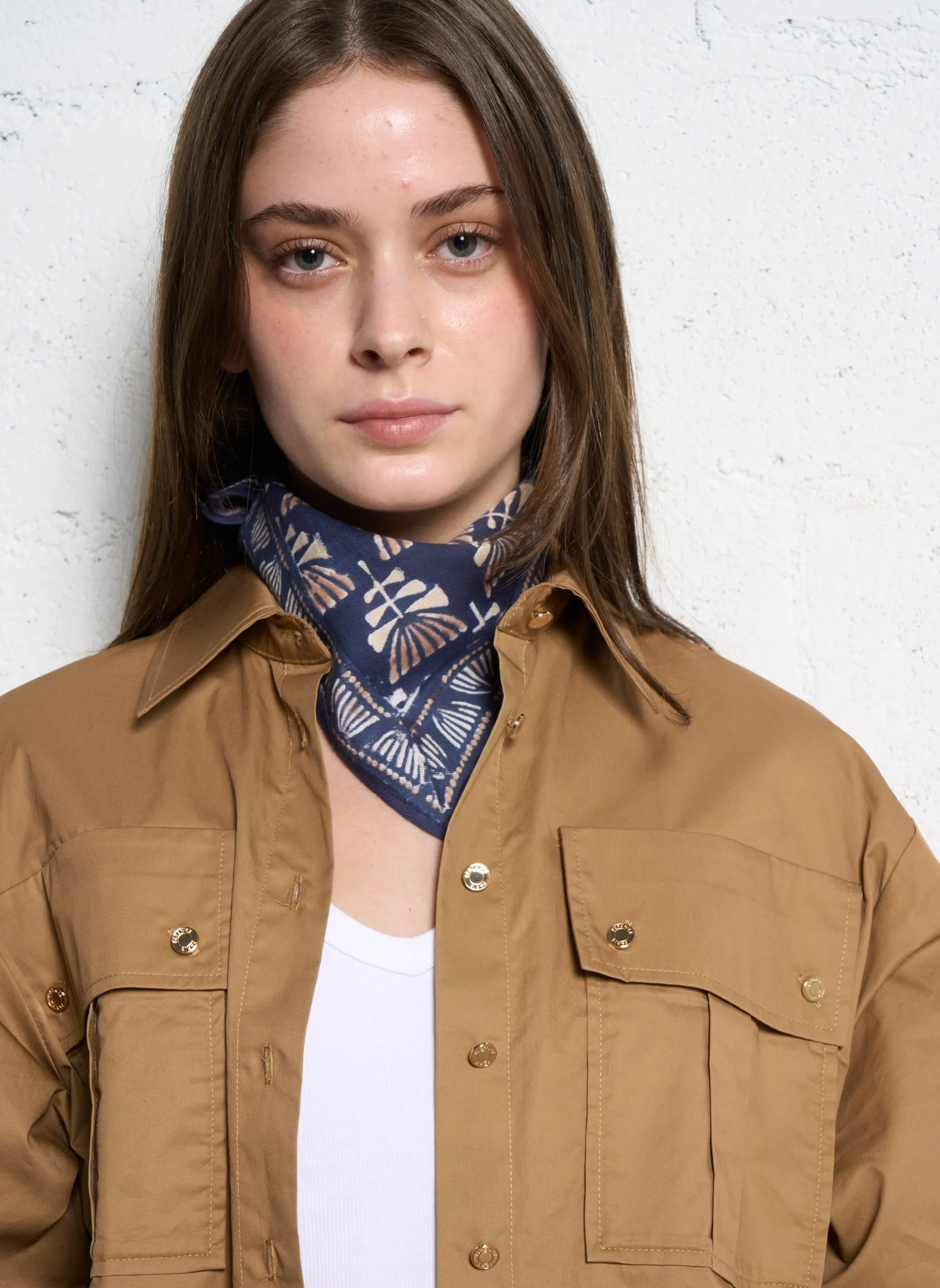 Baumwoll-Foulard Blau MANIKA