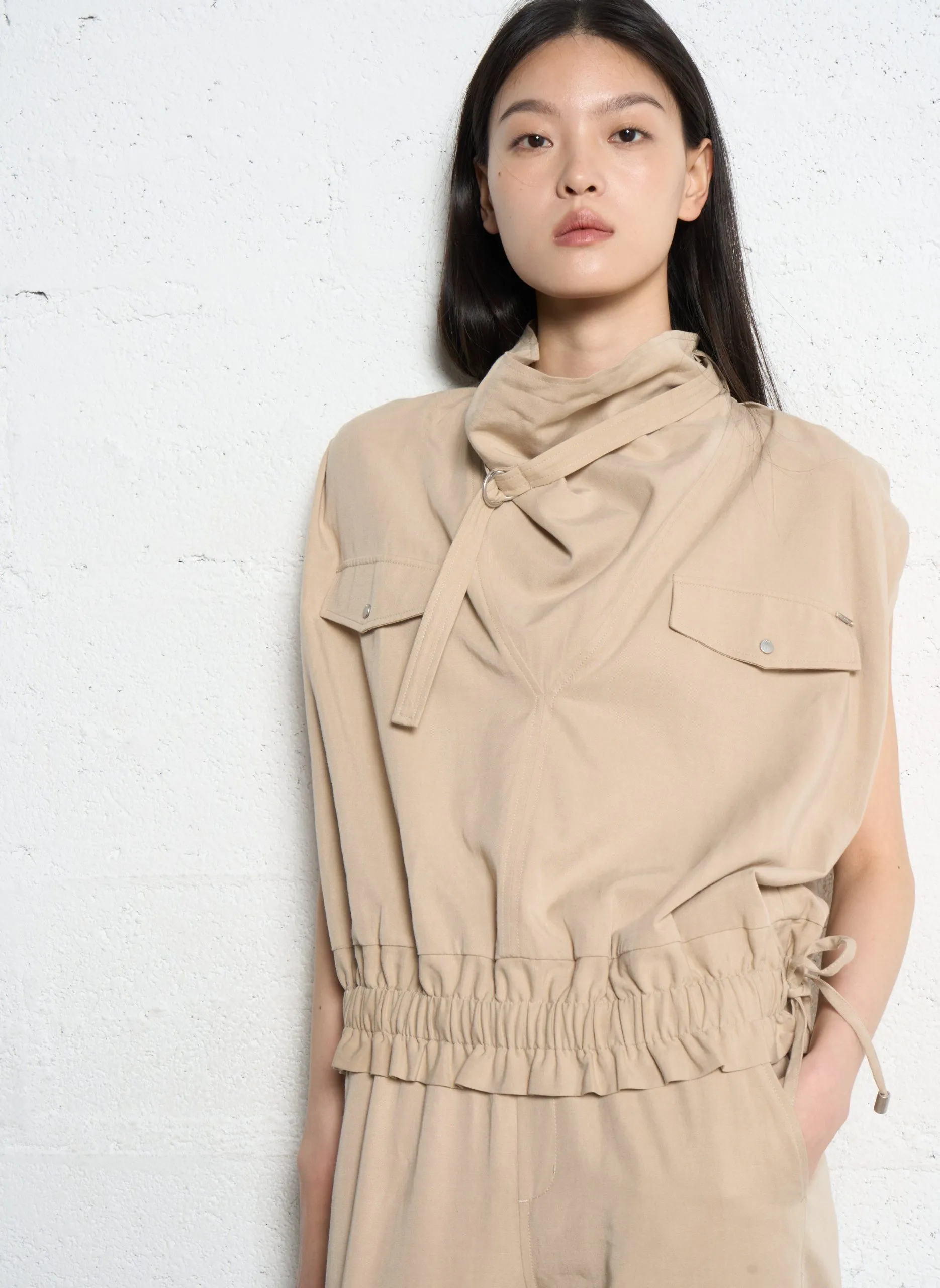 Oversize-Oberteil Beige