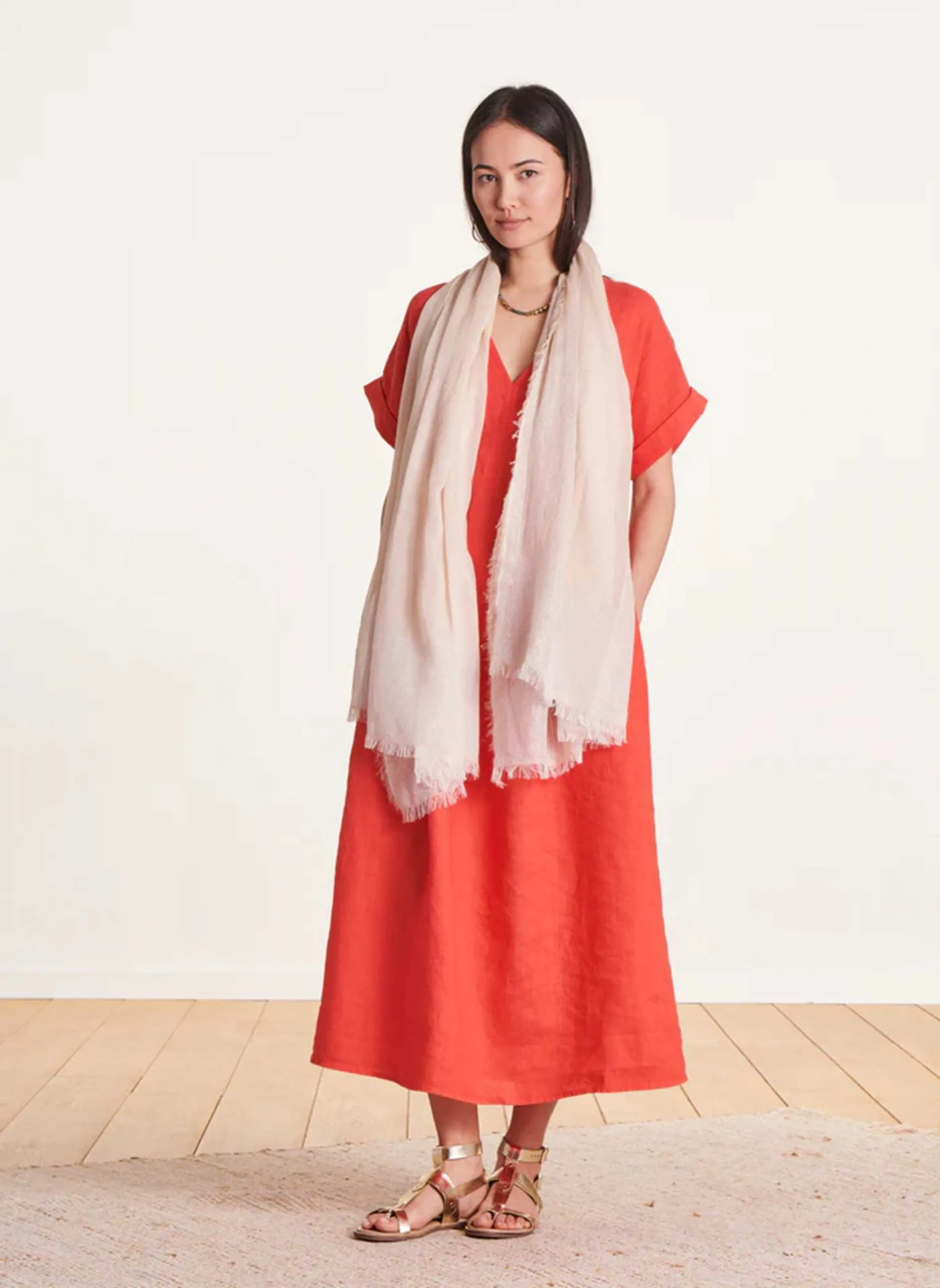 Opyntale - Foulard aus Baumwoll-Mix Weiss