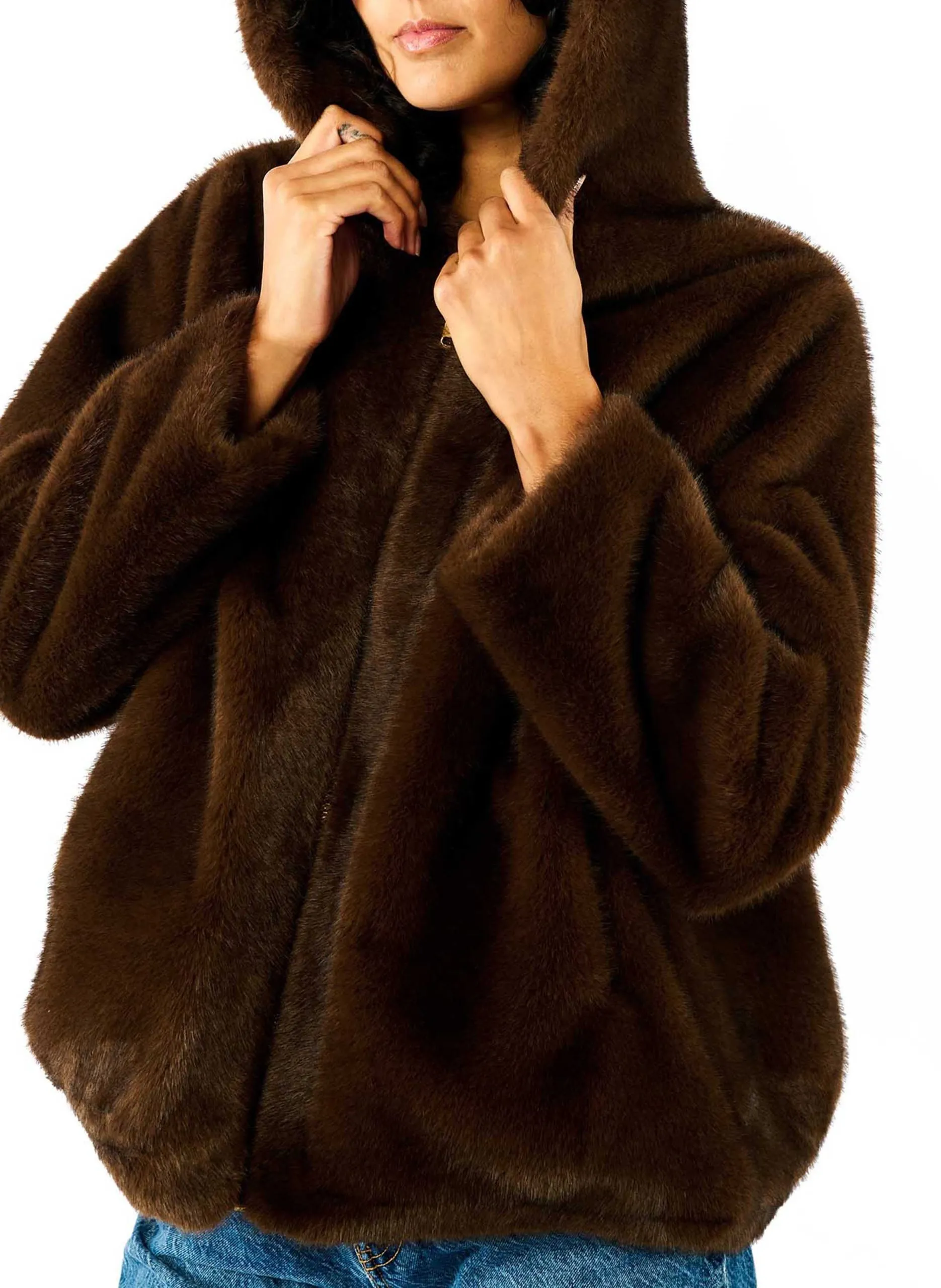 Oversize-Kapuzenjacke Braun HEDWIGE