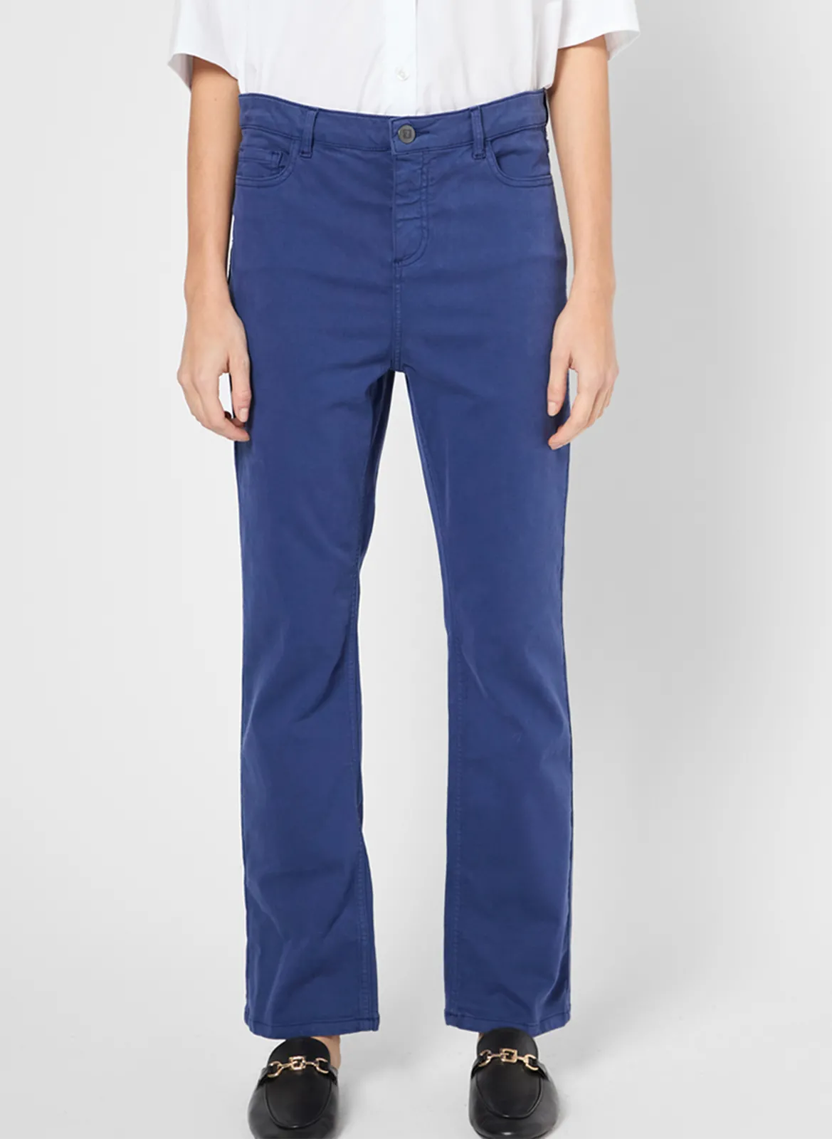 High Waist Slim Fit Jeans Blau LUNE