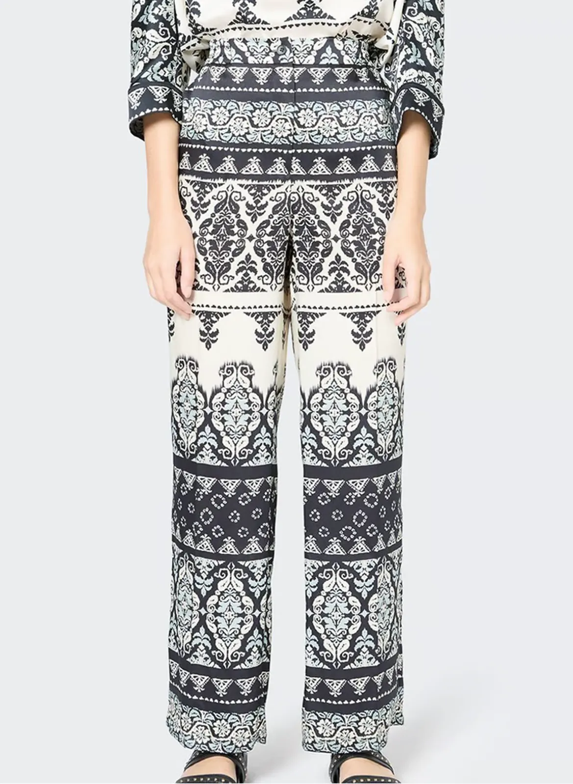 Bedruckte Slimfit-Hose Schwarz LANI