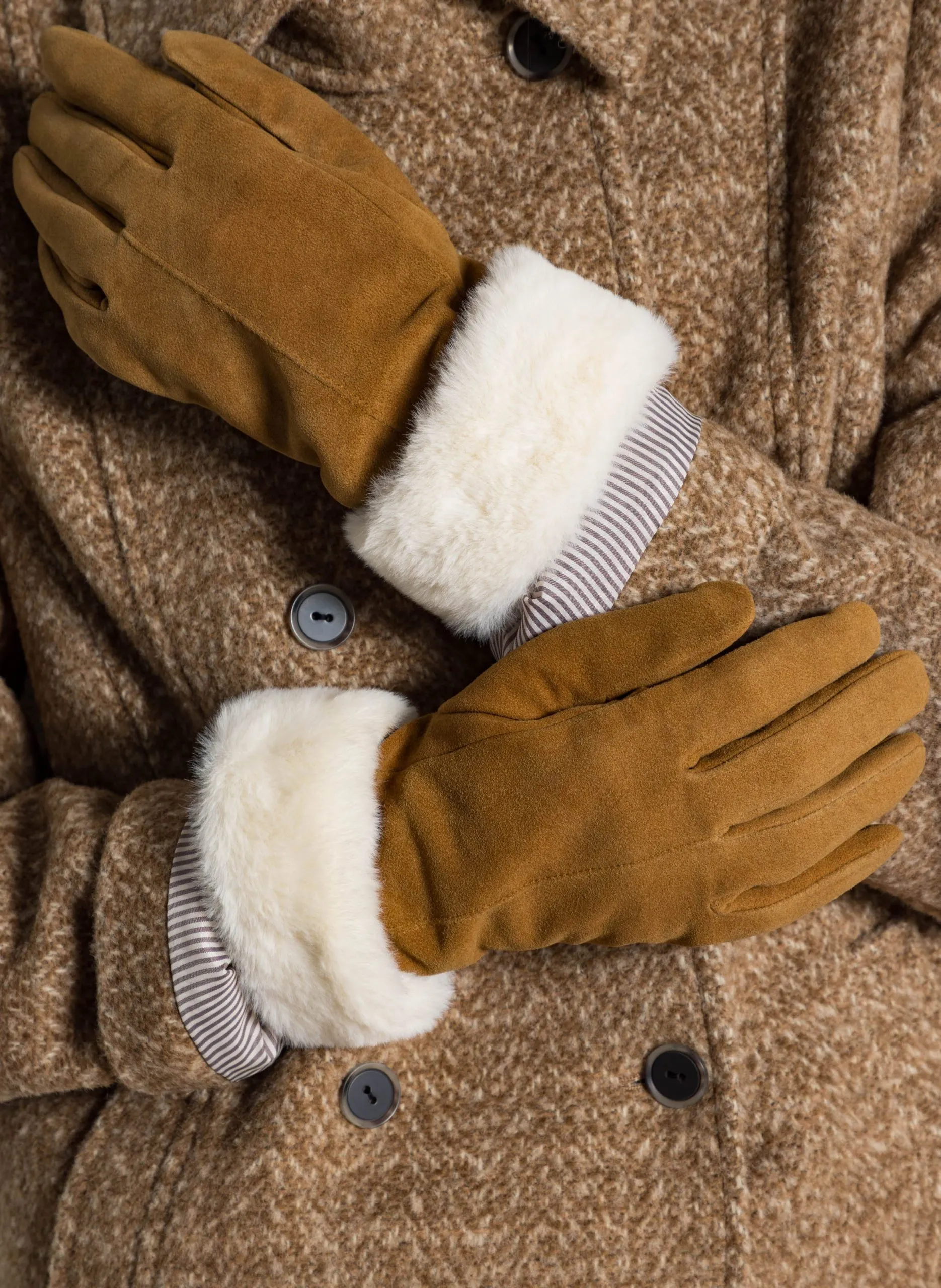 Lammlederhandschuhe Braun