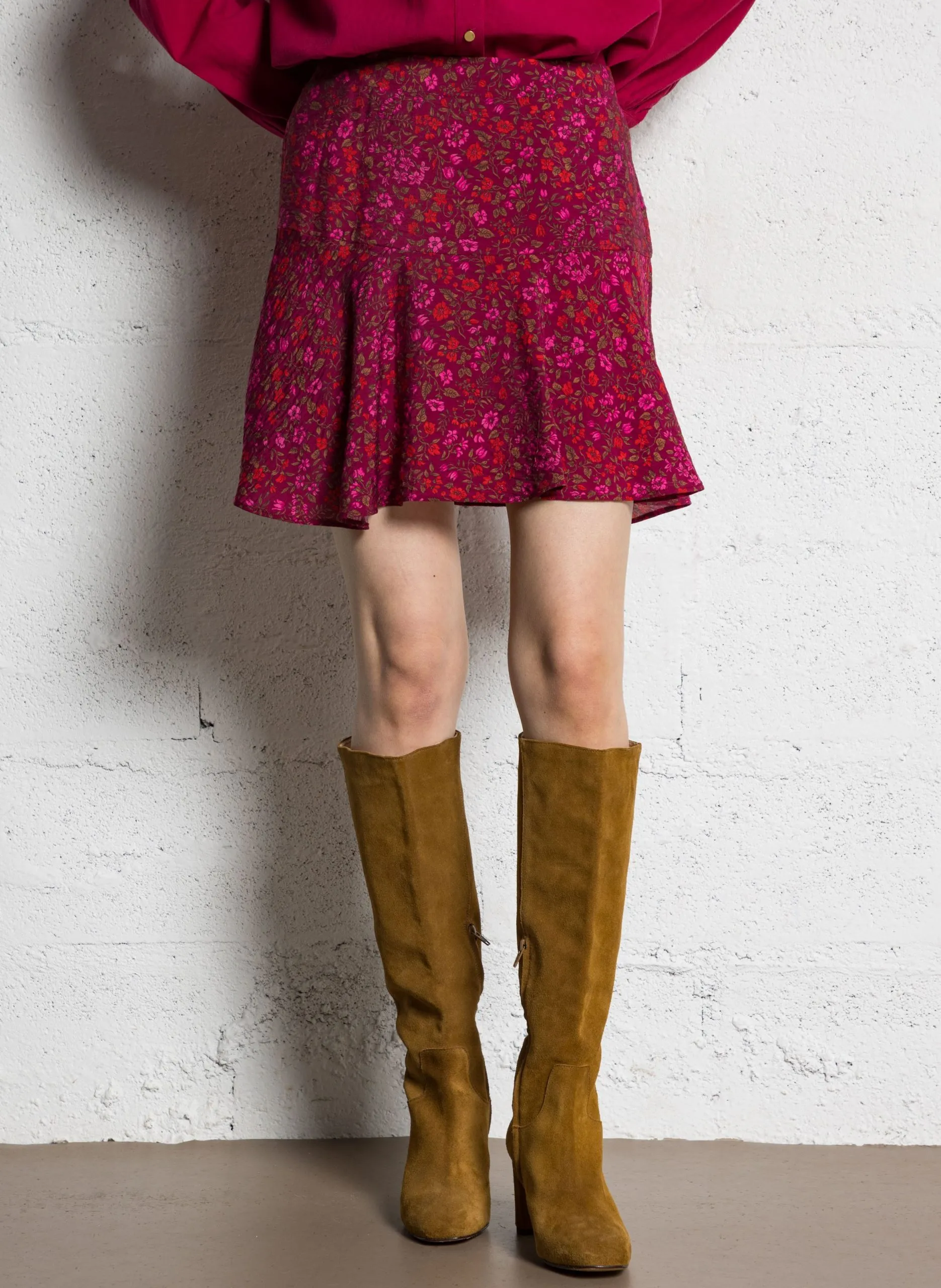 Axiroad - Bedruckter Midirock Rosa