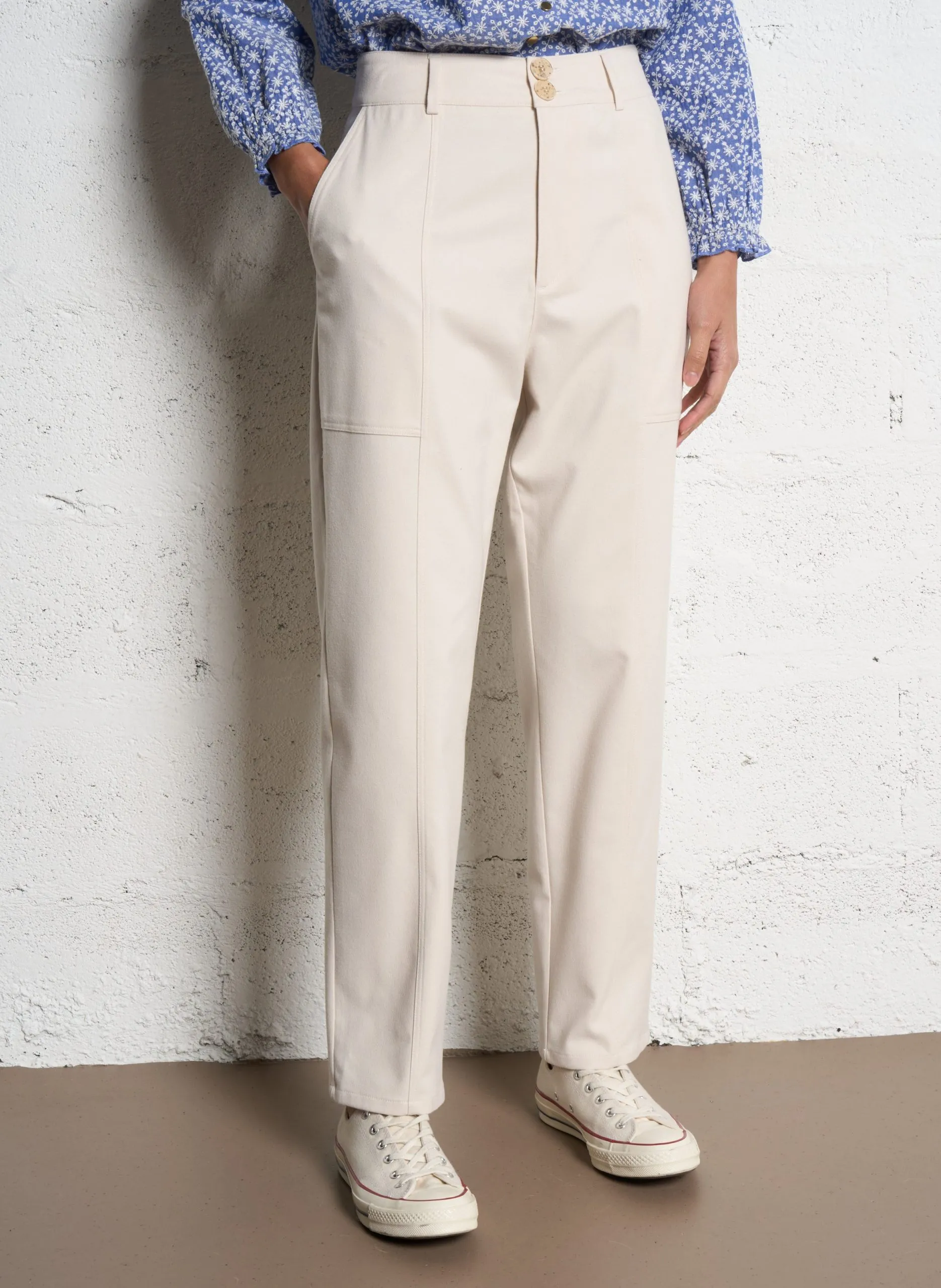 Gerade geschnittene Hose Weiss