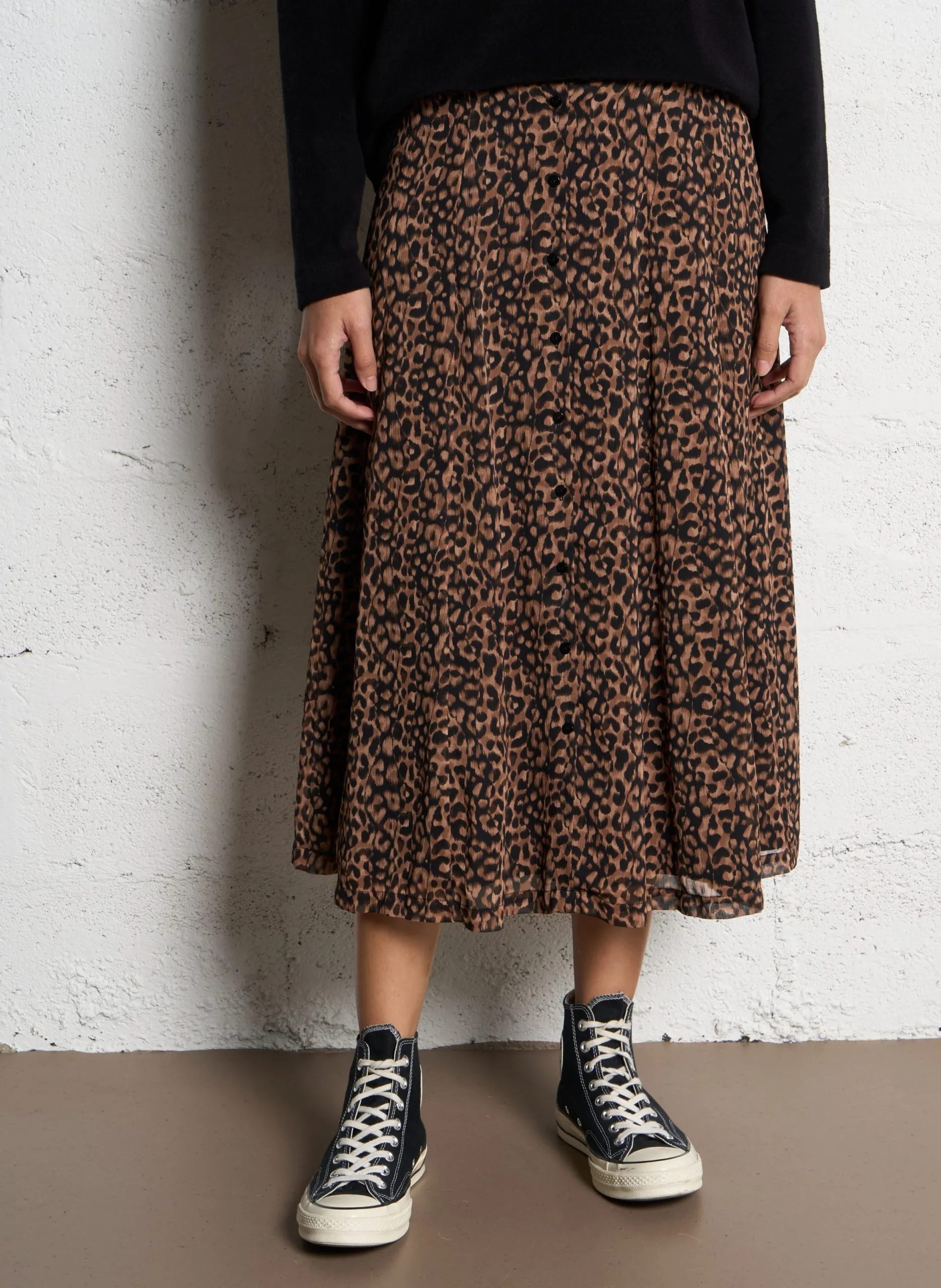 Gestreifter Rock Schwarz