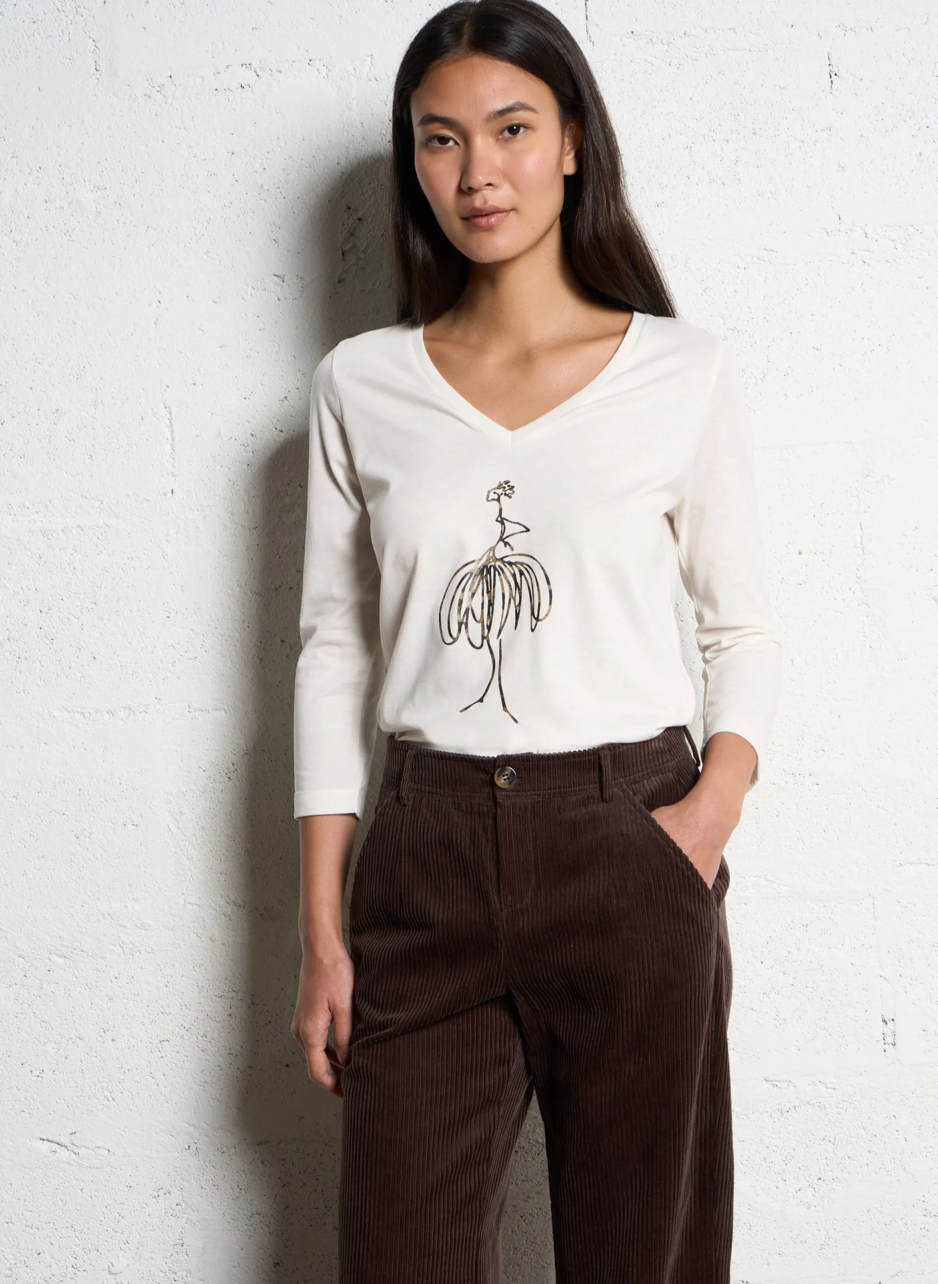 Gestreiftes T-Shirt Weiss