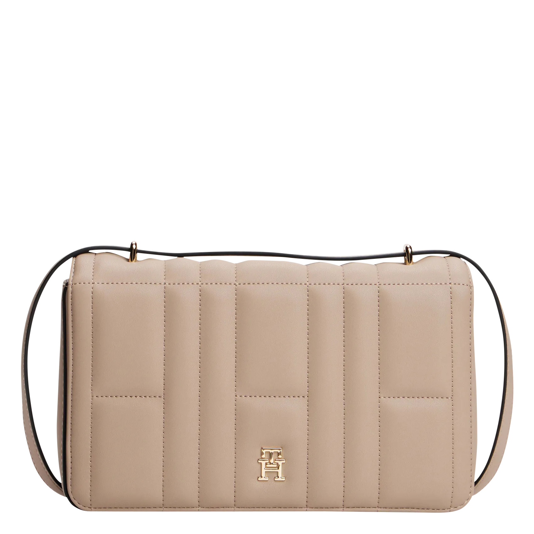 Gepolsterte Umhängetasche mit Monogramm Beige