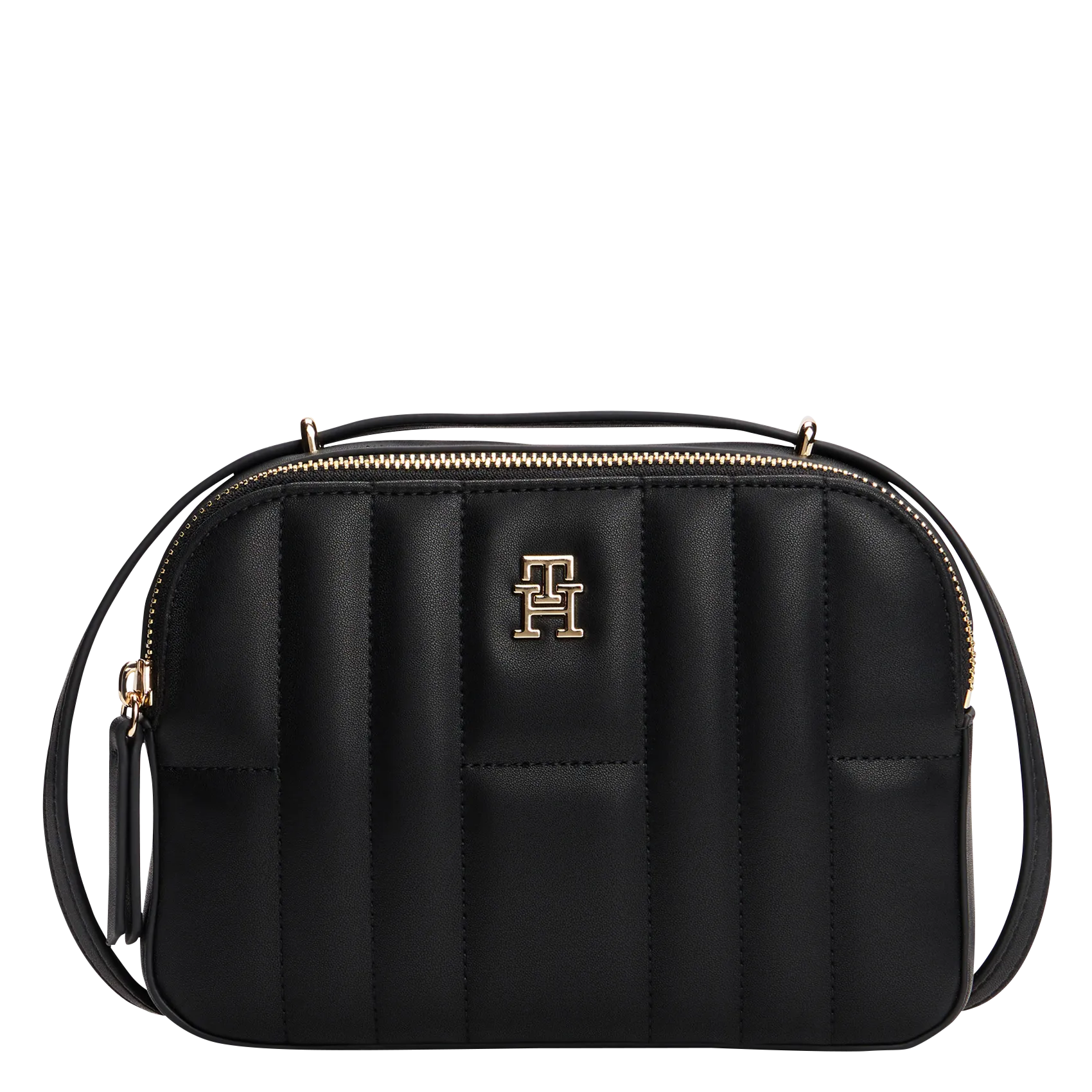 Gepolsterte Umhängetasche mit Monogramm Schwarz