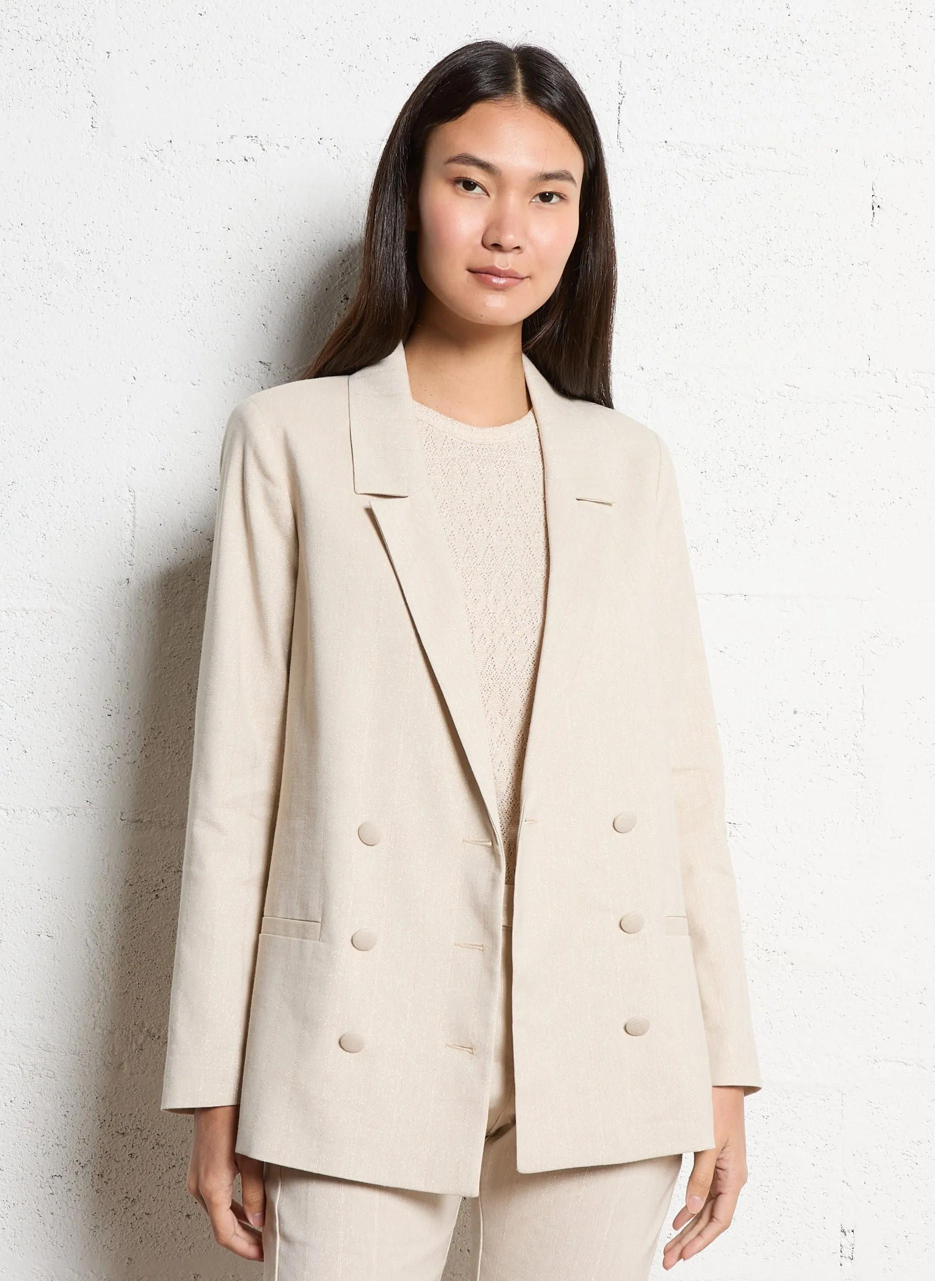 Anliegender Blazer Weiss