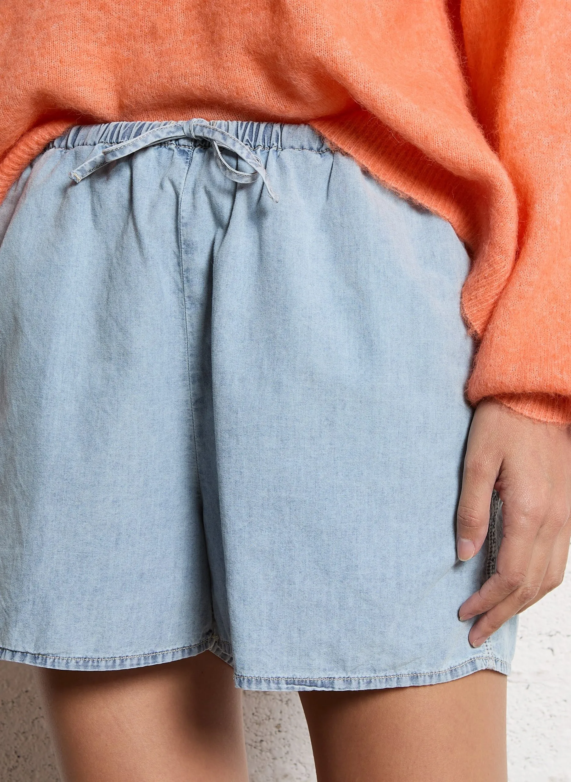 Gerade geschnittene Baumwollshorts Blau PAYBOU
