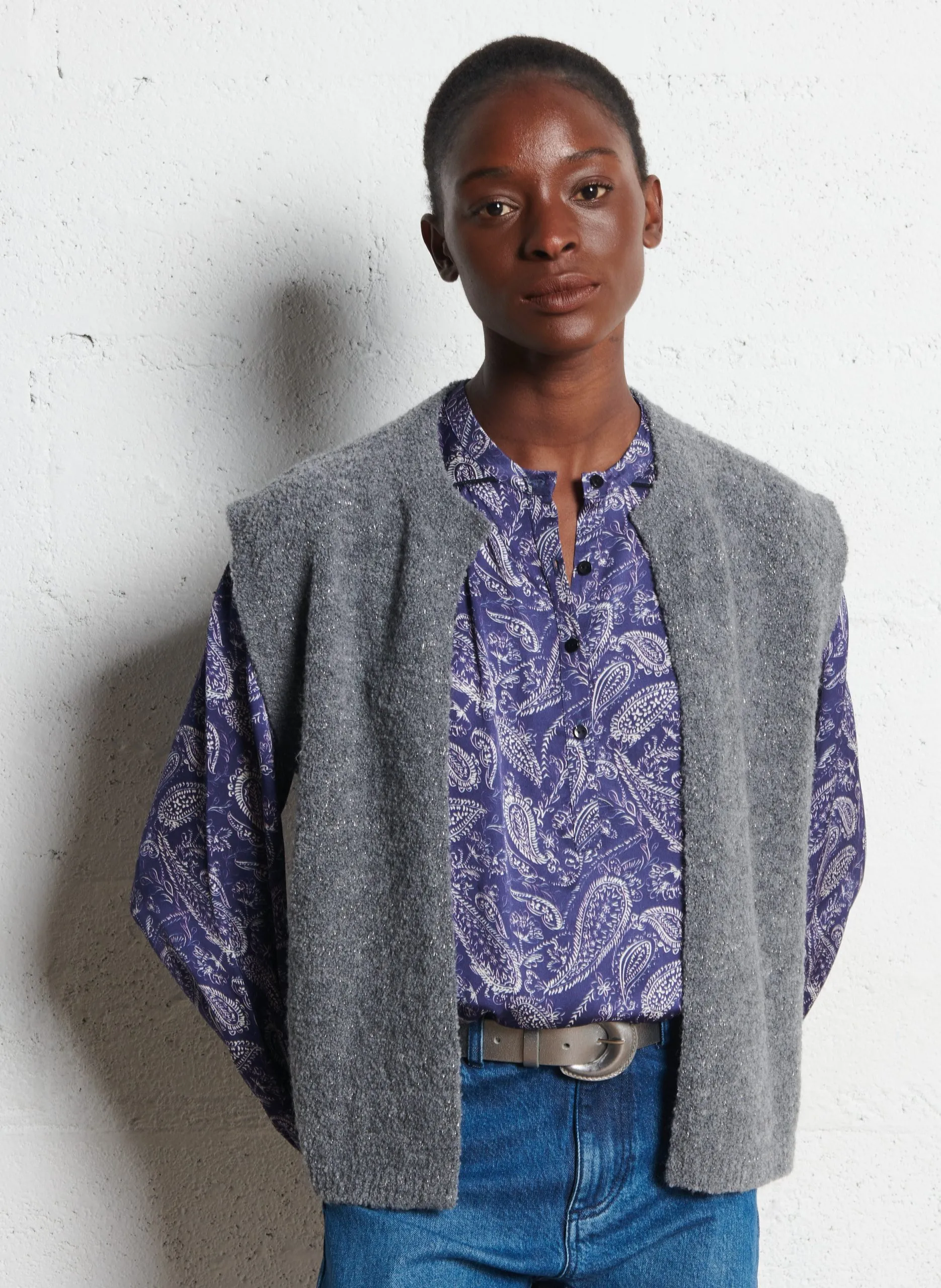 Ärmellose Weste Grau TESSA