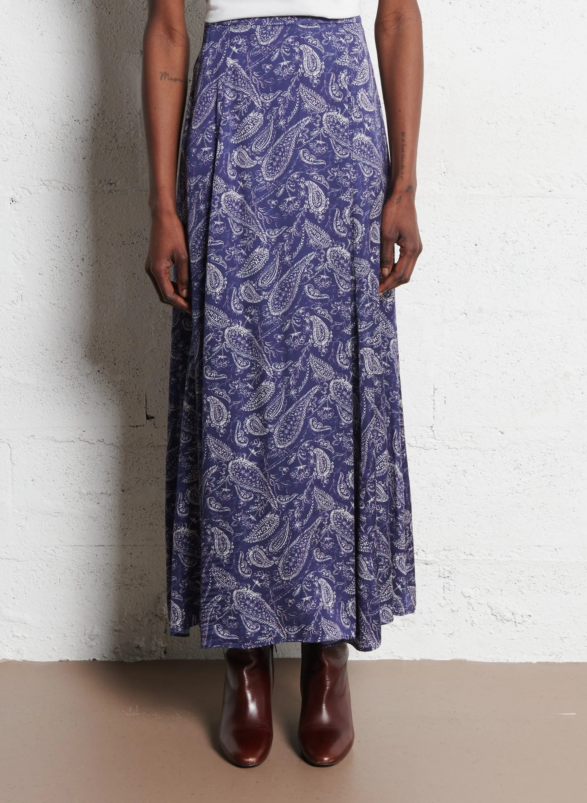 Gewachster Jeansrock Blau