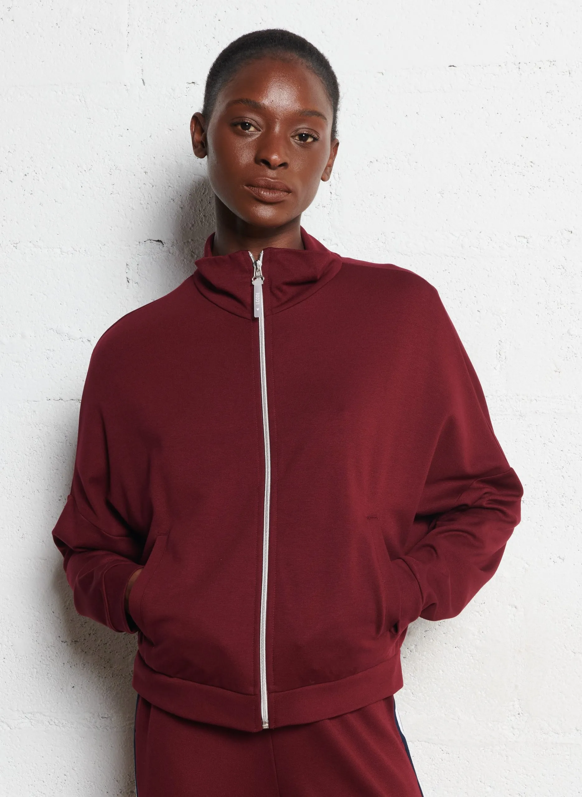 Sweatshirt - Stehkragen Rot