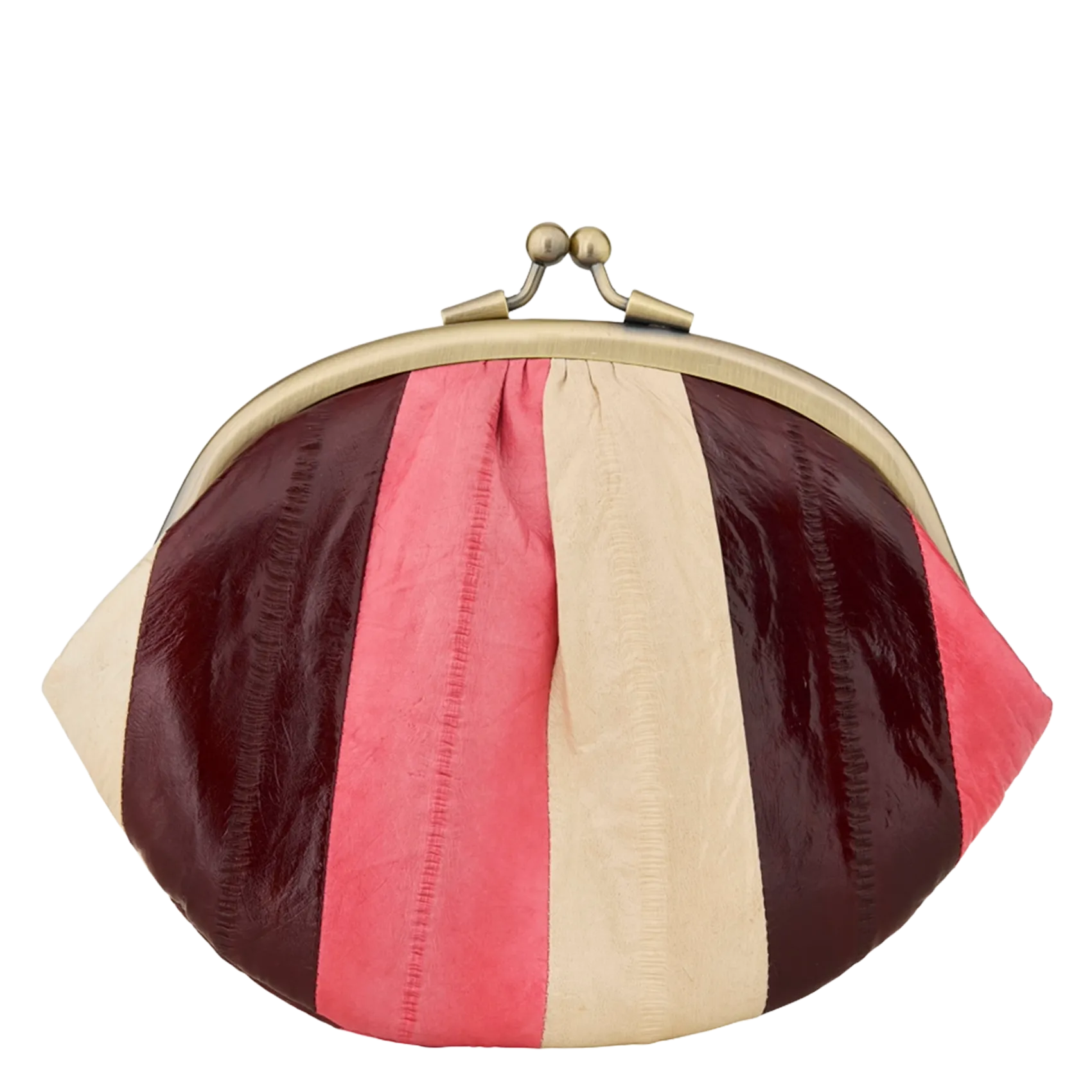 Geldbörse aus gestreiftem Leder Mehrfarbig