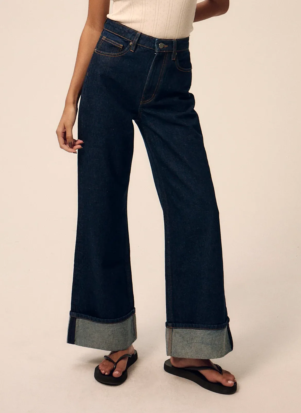 Azawood - Weite Hose mit hohem Bund Blau MARWA