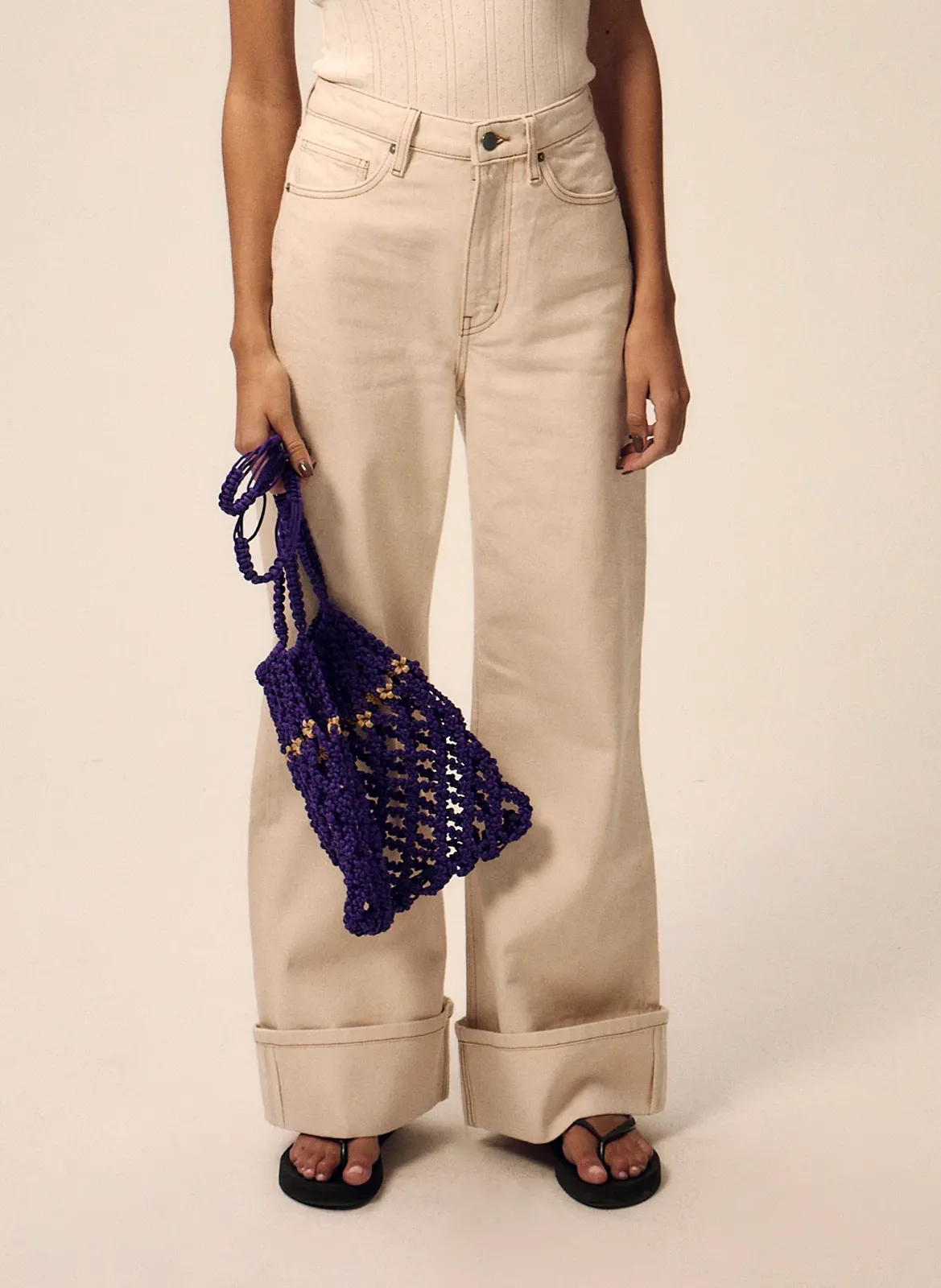 Azawood - Weite Hose mit hohem Bund Weiss MARWA