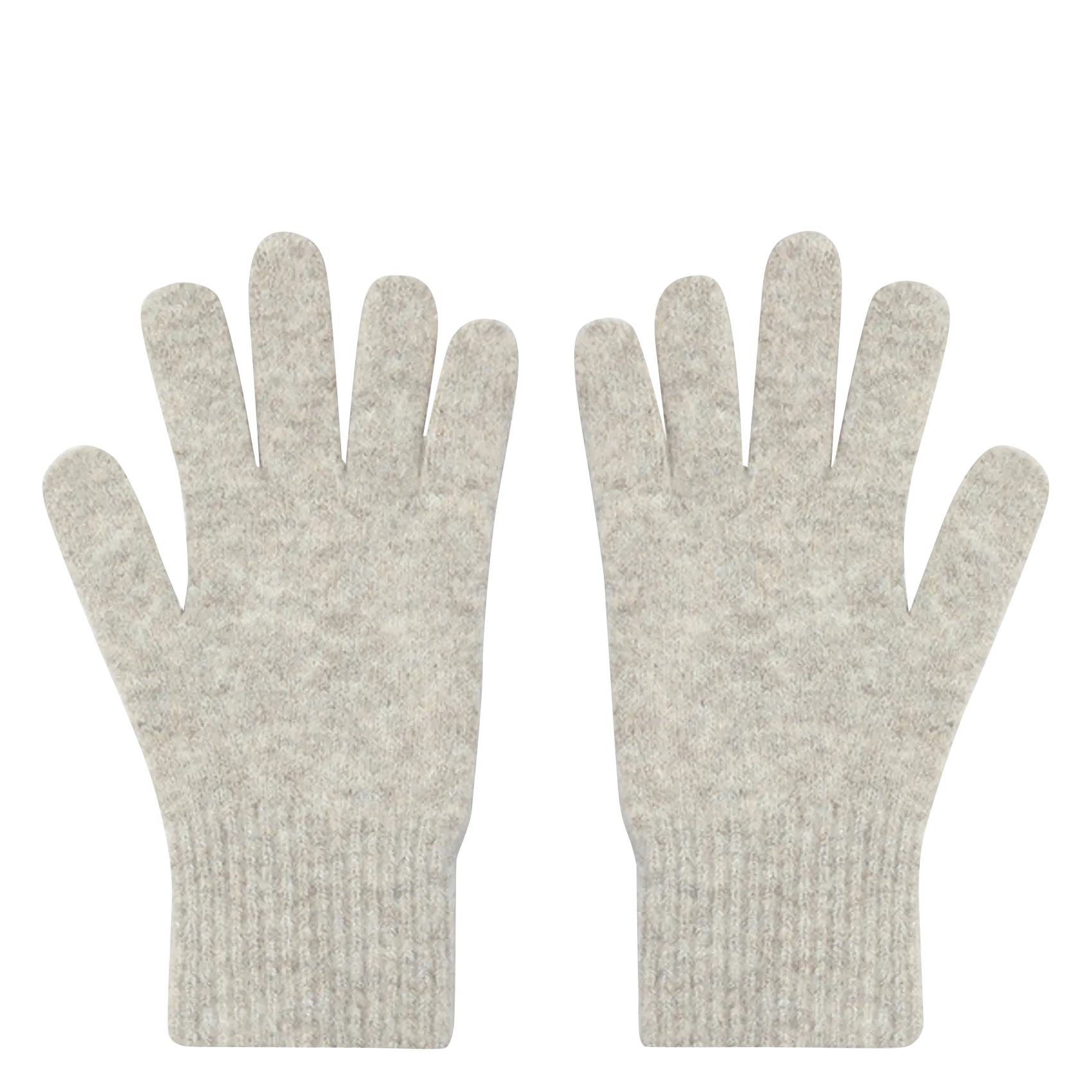 Einfarbige gestrickte Handschuhe Beige SAFE
