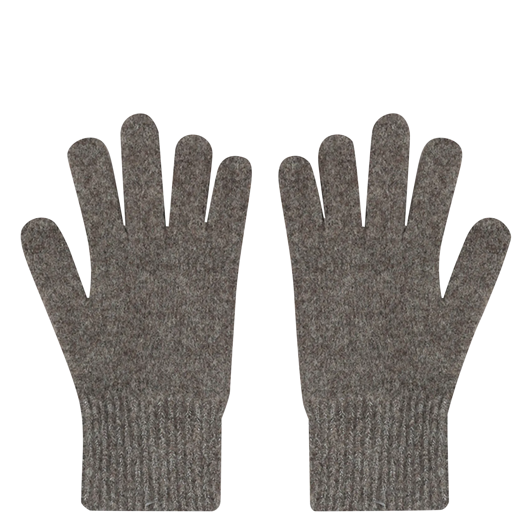 Einfarbige gestrickte Handschuhe Braun SAFE