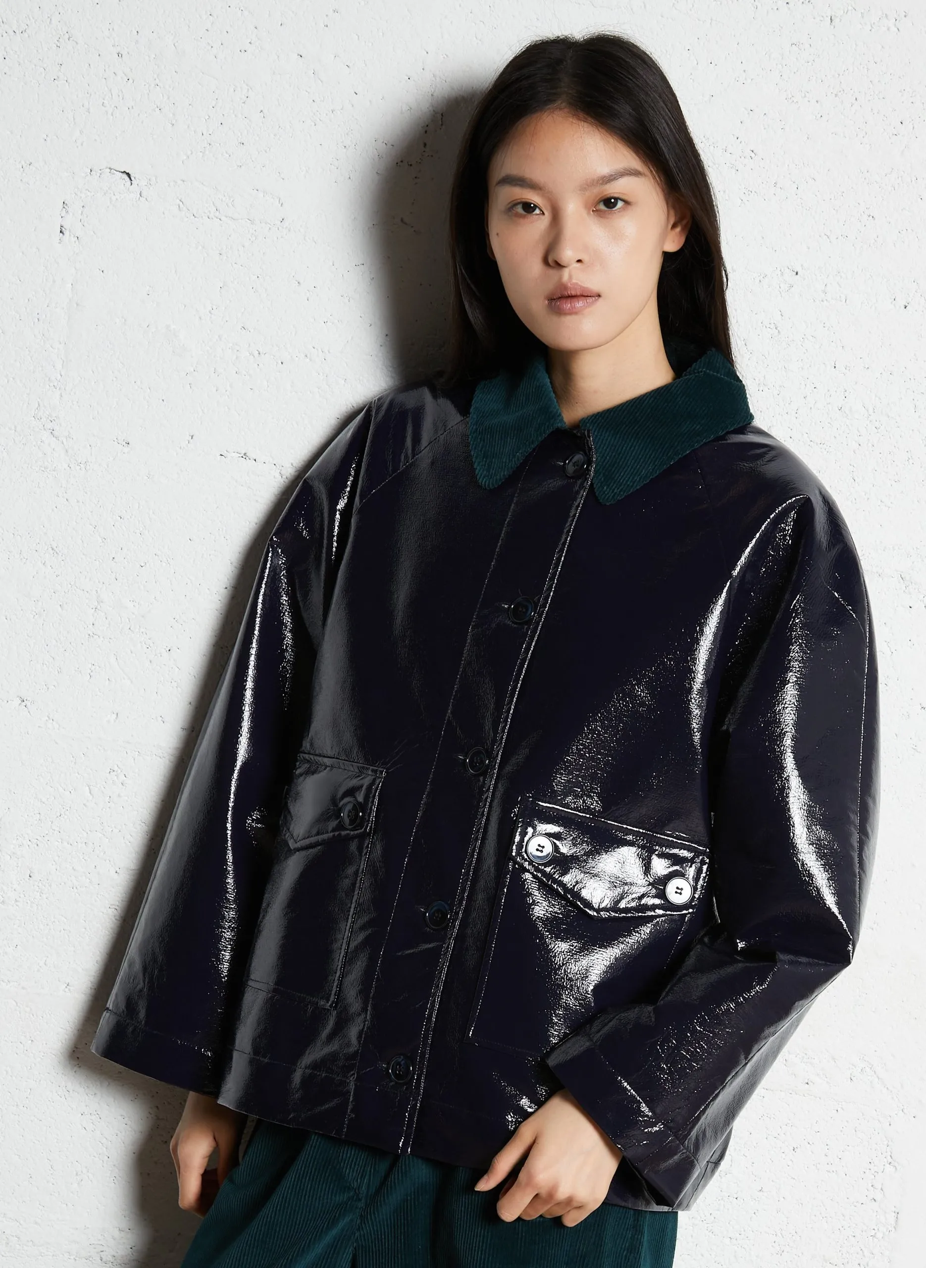 Oversize-Jacke mit klassischem Kragen Blau SPENCER