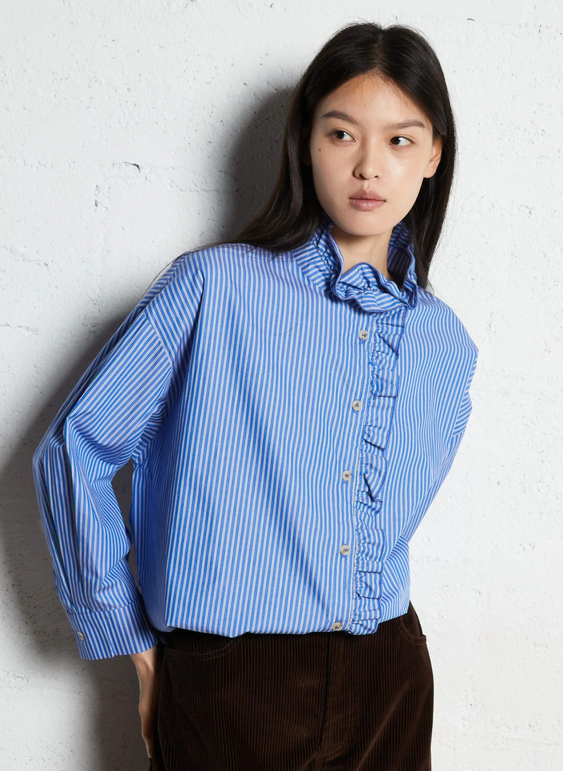 Celena - Oversize-Hemd aus gestreifter Baumwolle Blau GILDA