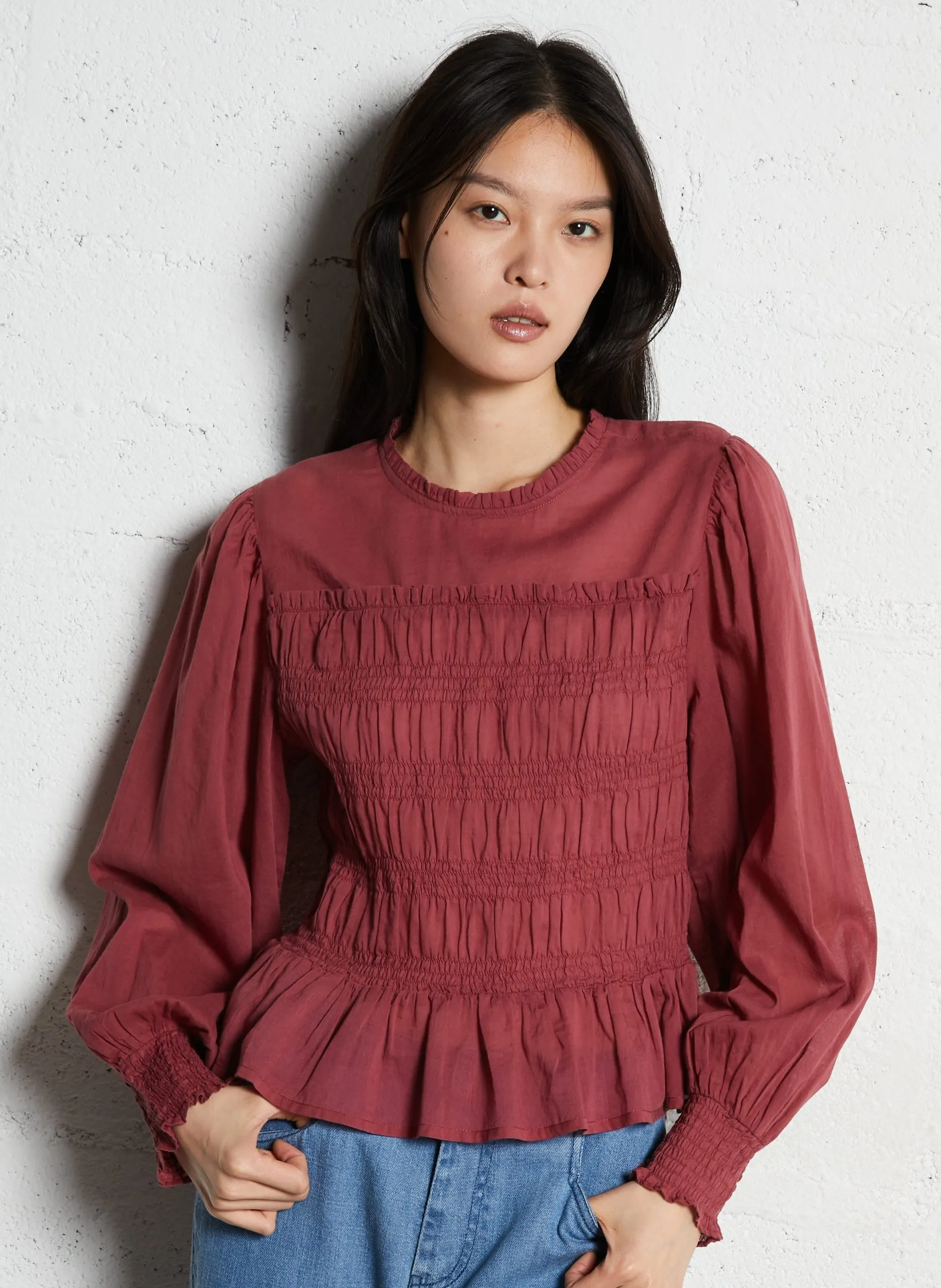 Aimee - Plumetis-Oberteil Rot HAYDEE