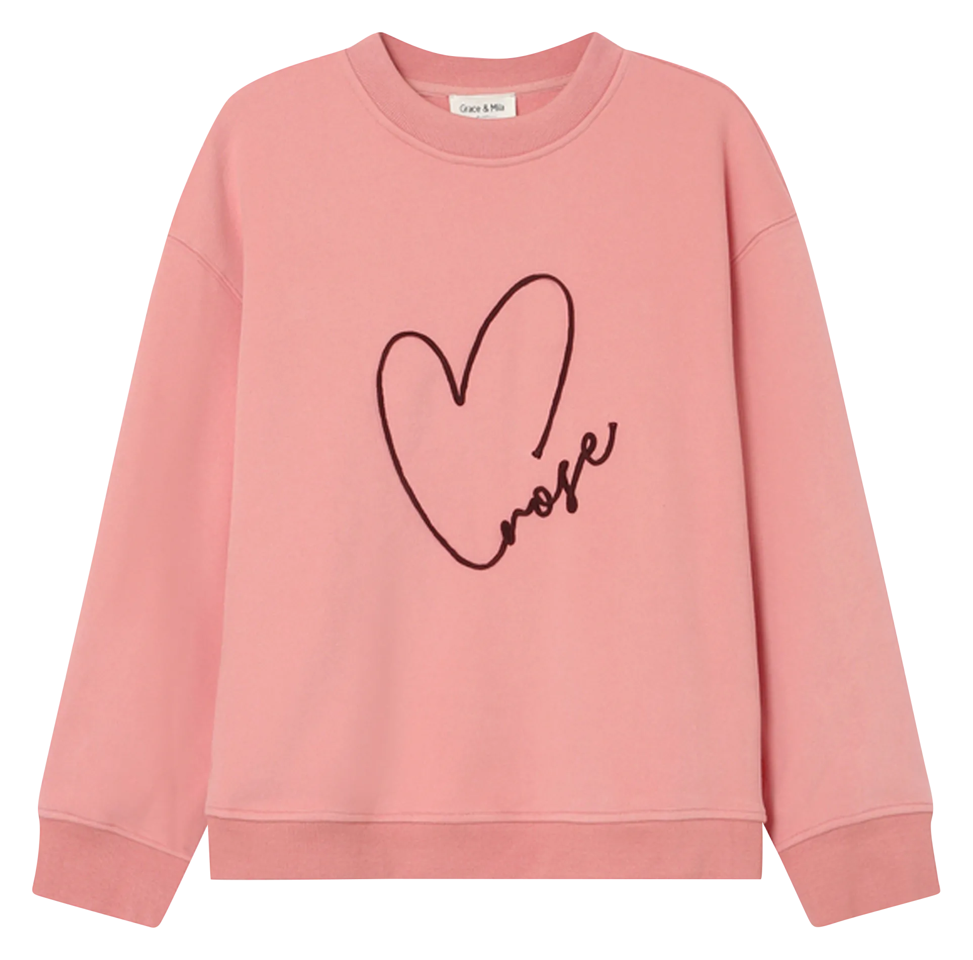 Rundhals-Sweatshirt aus Baumwoll-Mix Rosa SHARLY