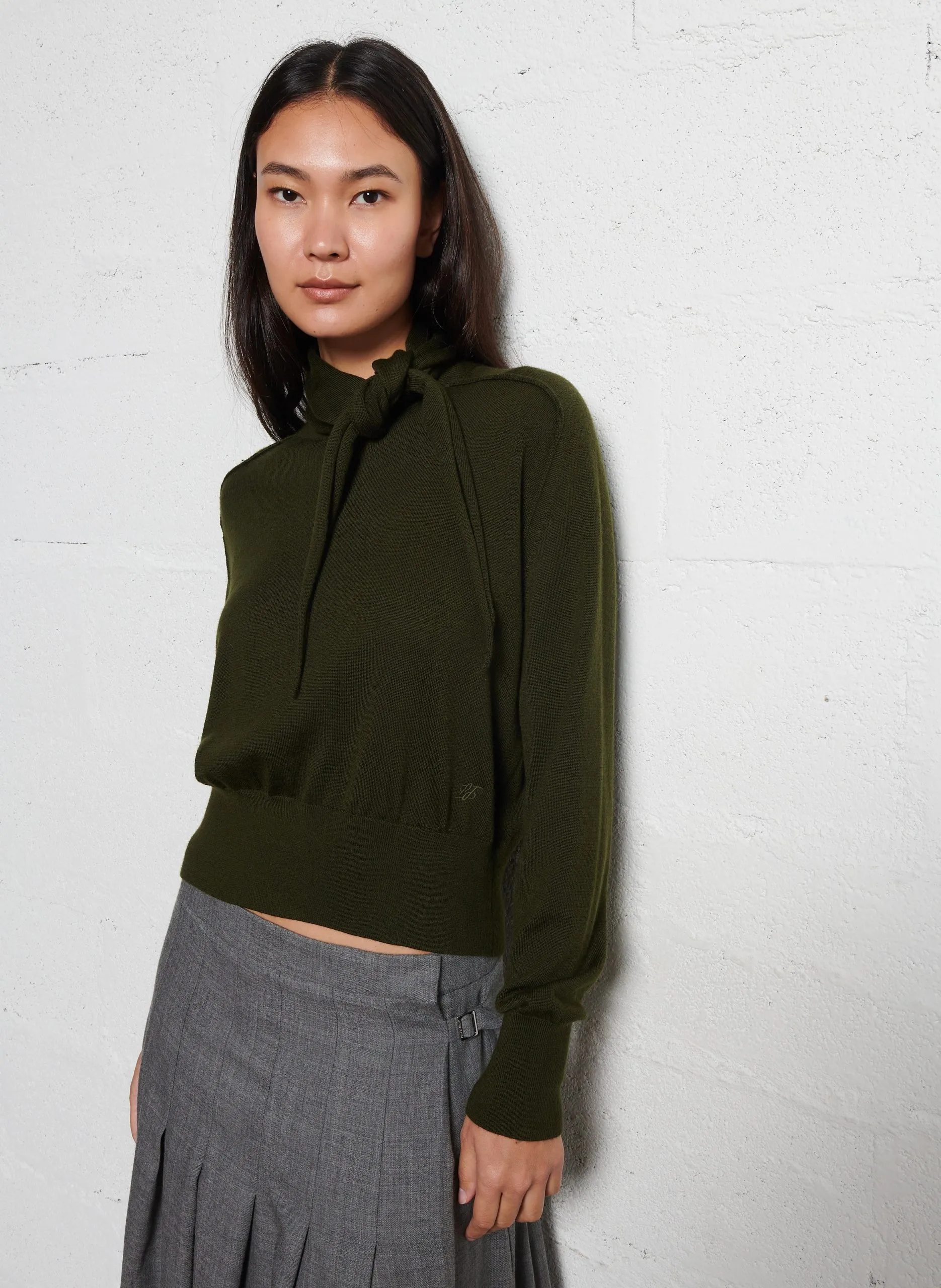 Oversize-Pullover aus Wolle Khaki COWBOY