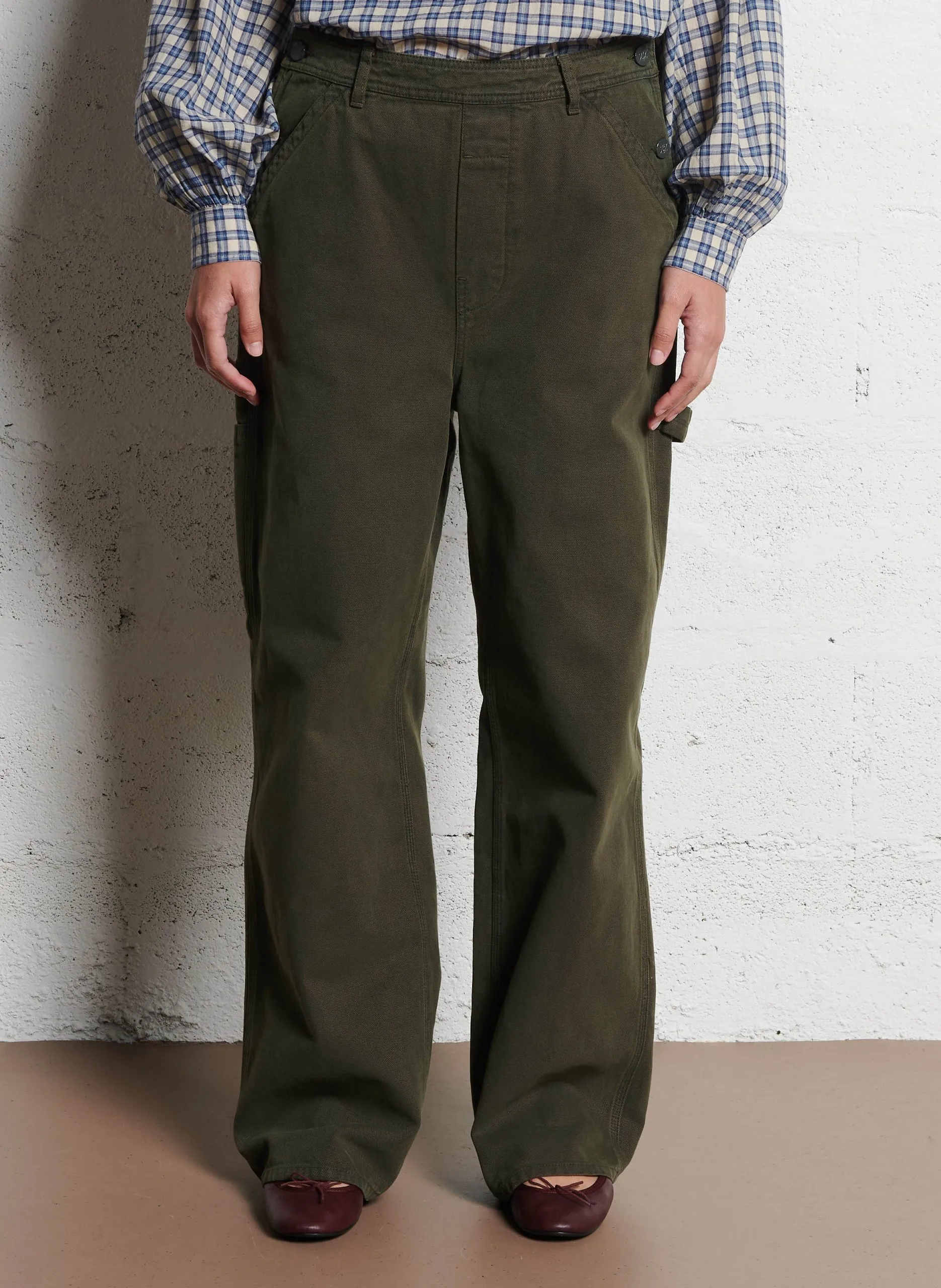 Gerade geschnittene Baumwollhose Khaki CARPENTER