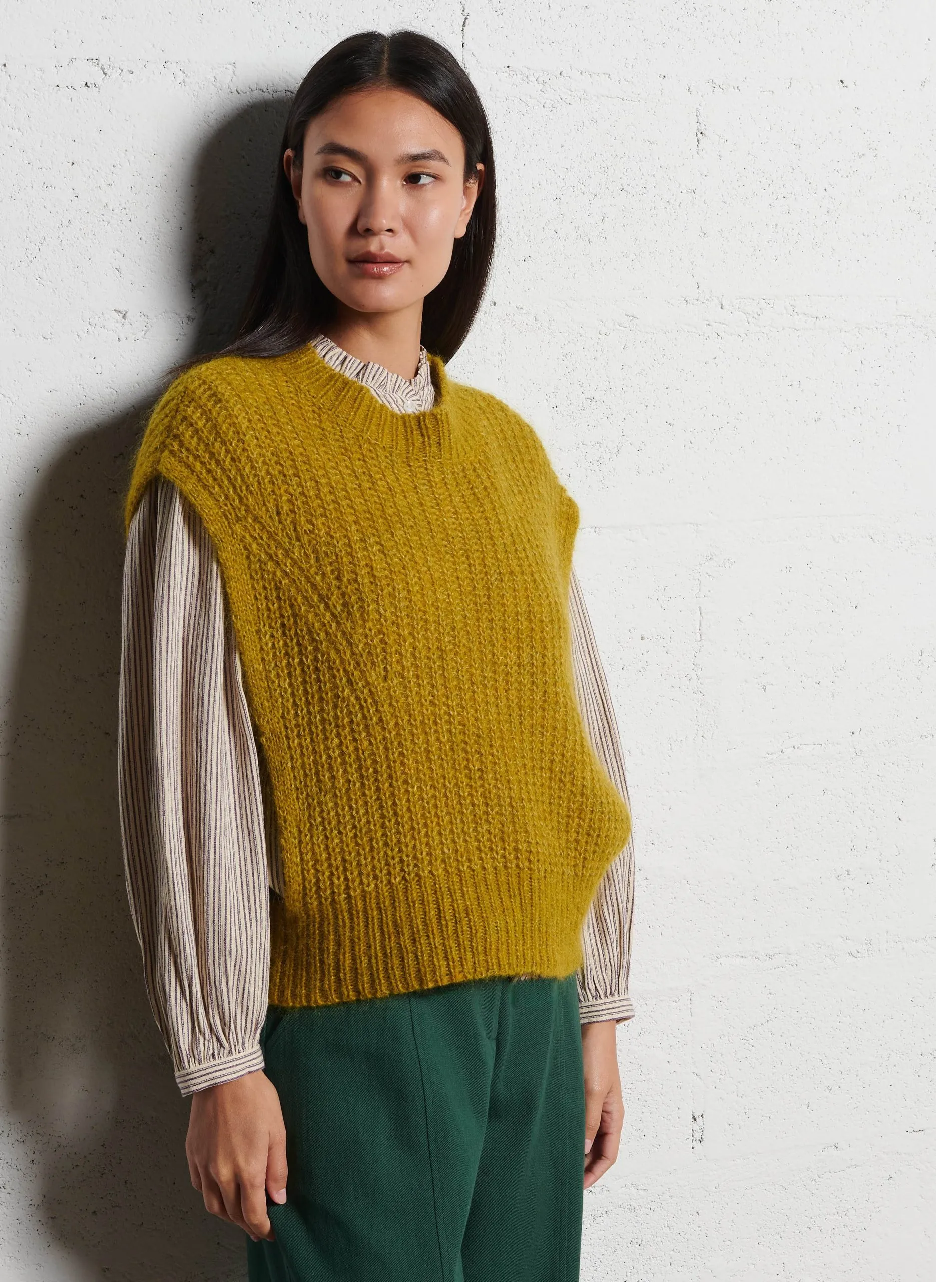 Ärmellose Strickweste Grun SIGOU