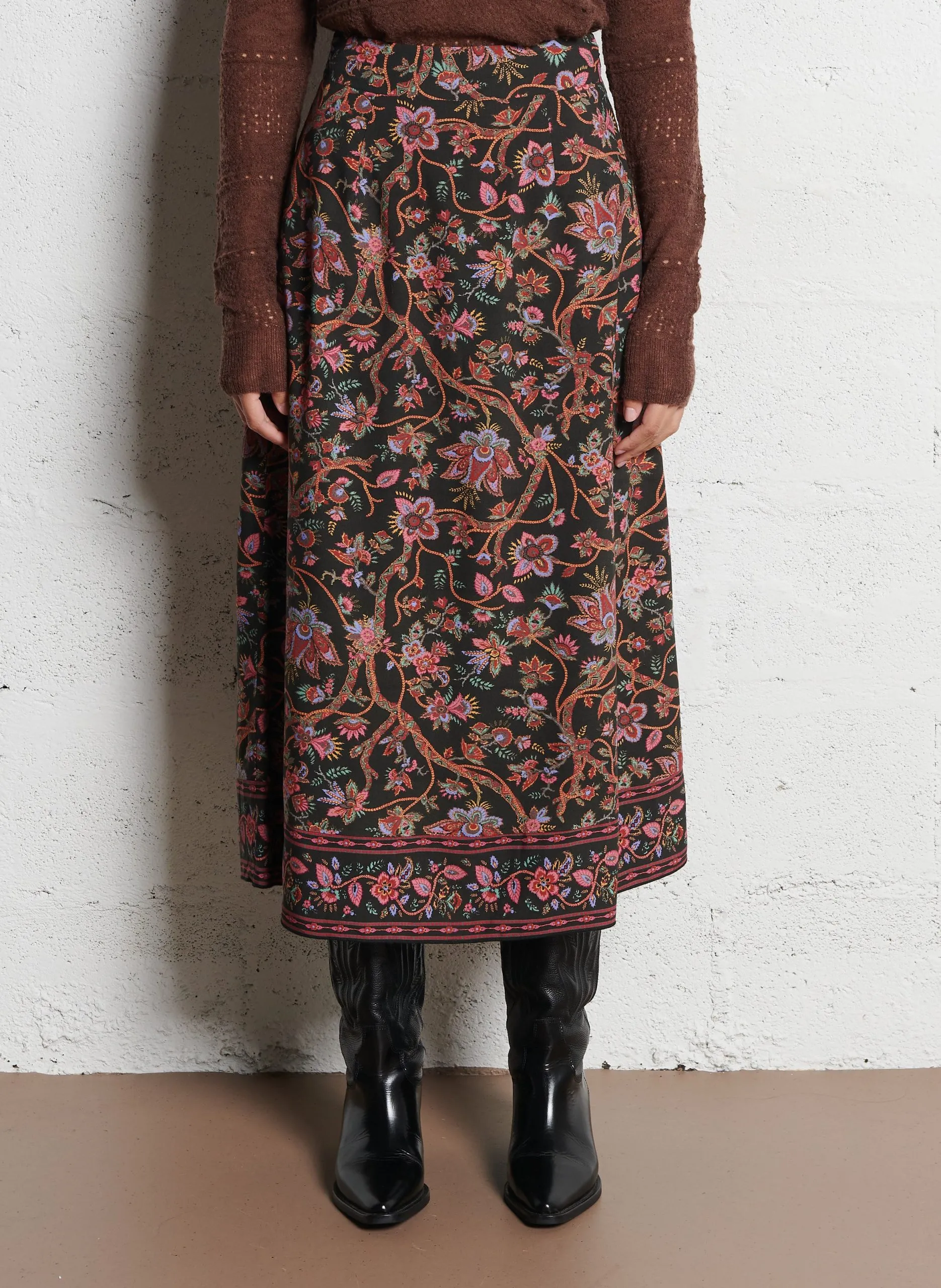 Anel - Bedruckter Midirock Blau ISA