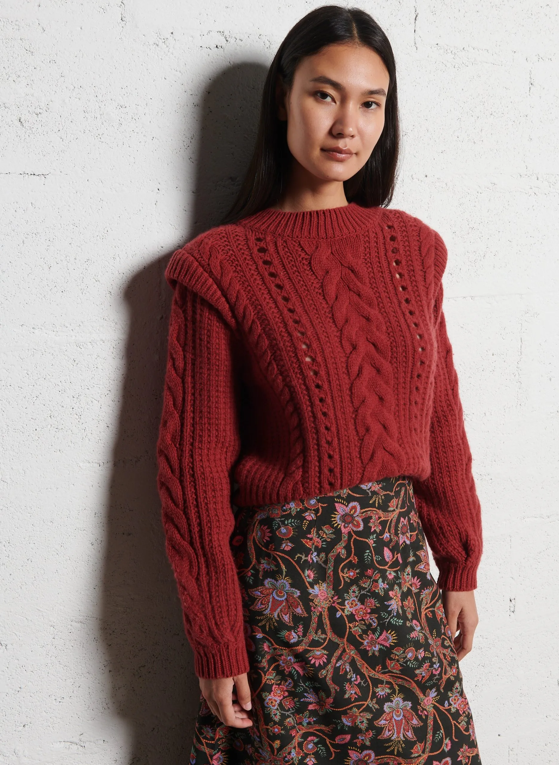 Abidjan - Wollpullover mit Rundhalsausschnitt Rot ANIKA