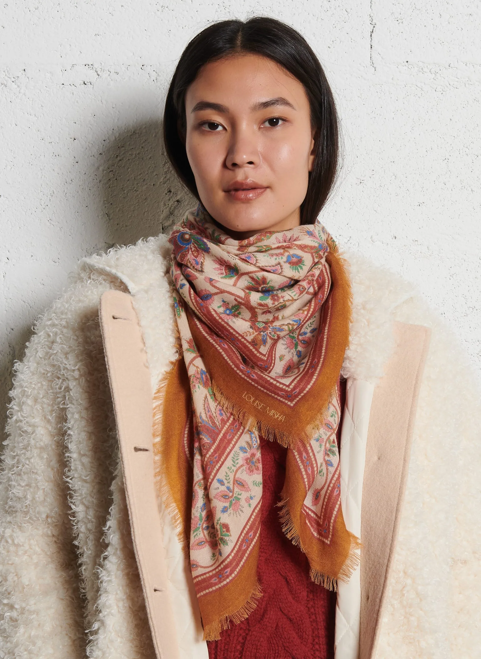 Bedruckter Wollschal Mehrfarbig MEKNESS