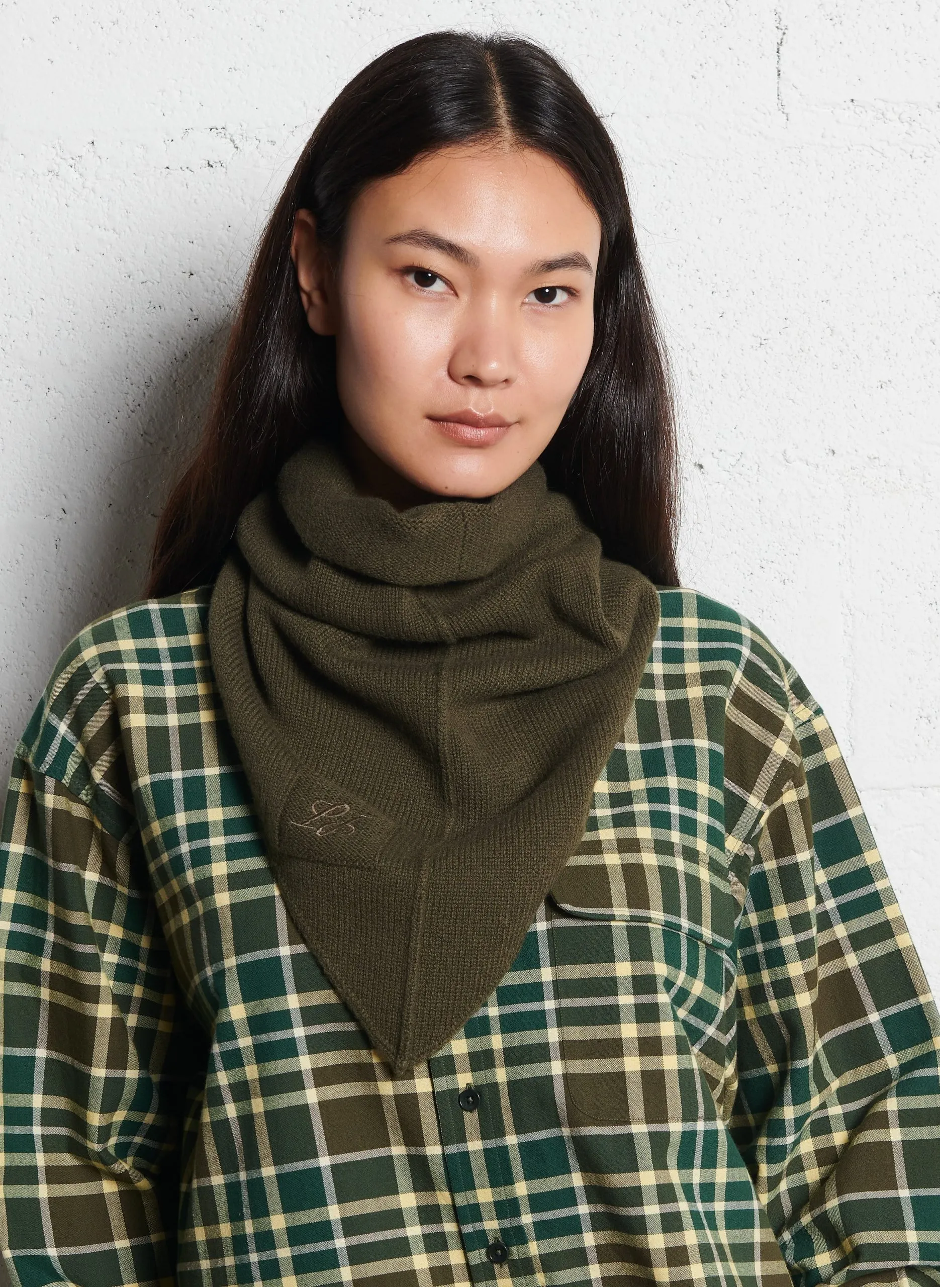 Alaska - Einfarbiger Schal aus Wolle Khaki ROLLON