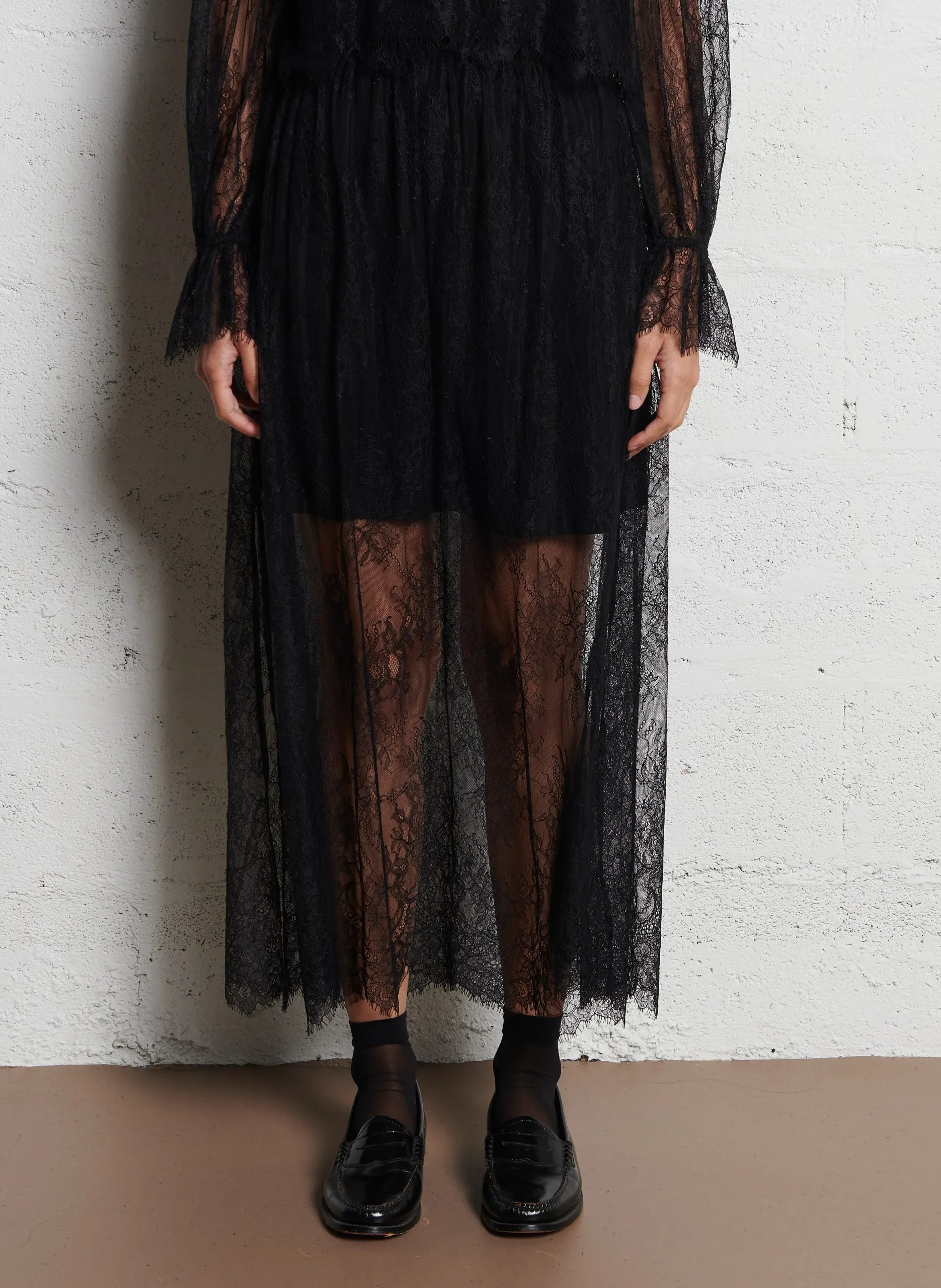 Midirock aus Spitze Schwarz PAOLITA