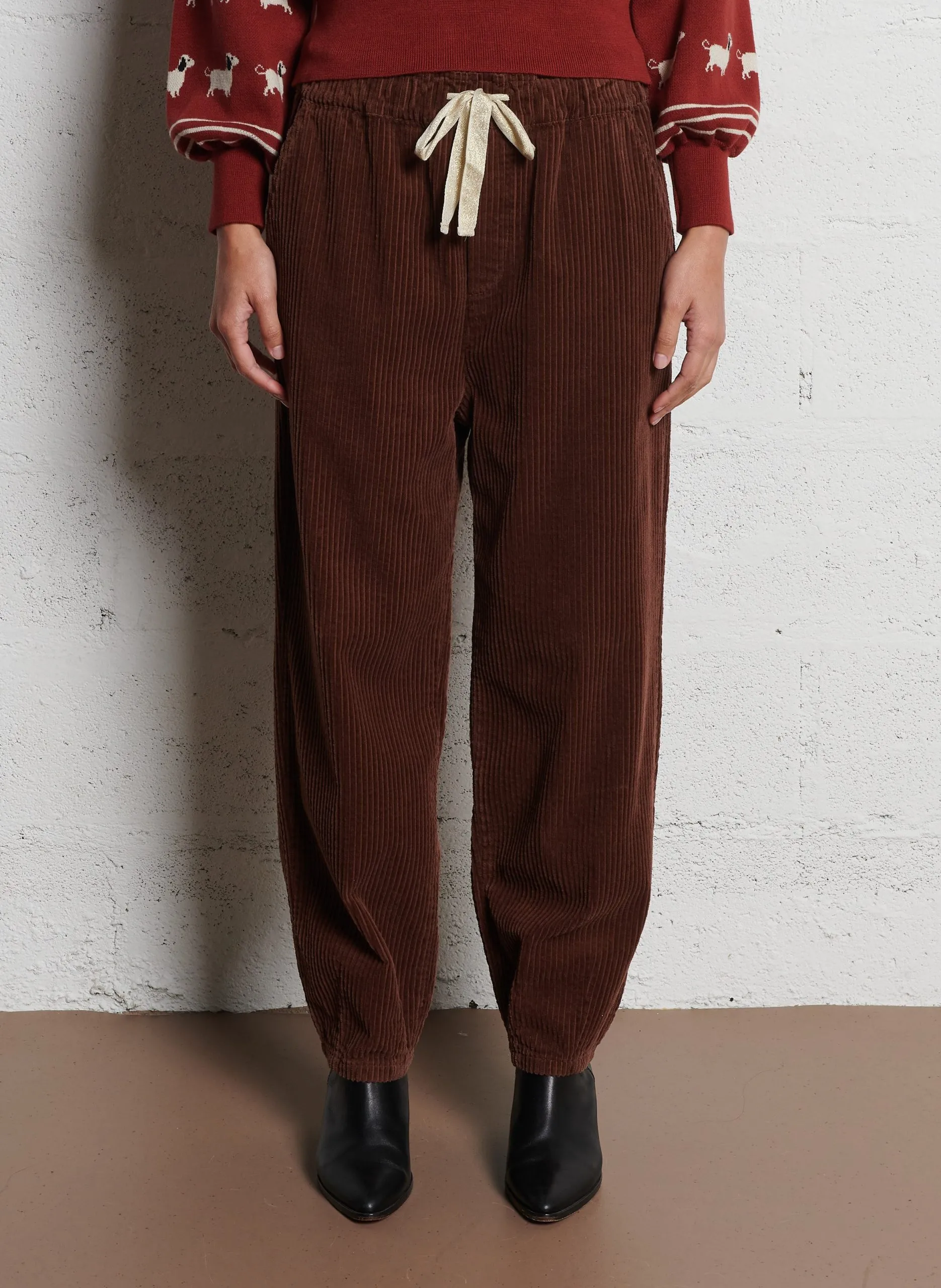 Caprihose aus Cord Braun CLARK