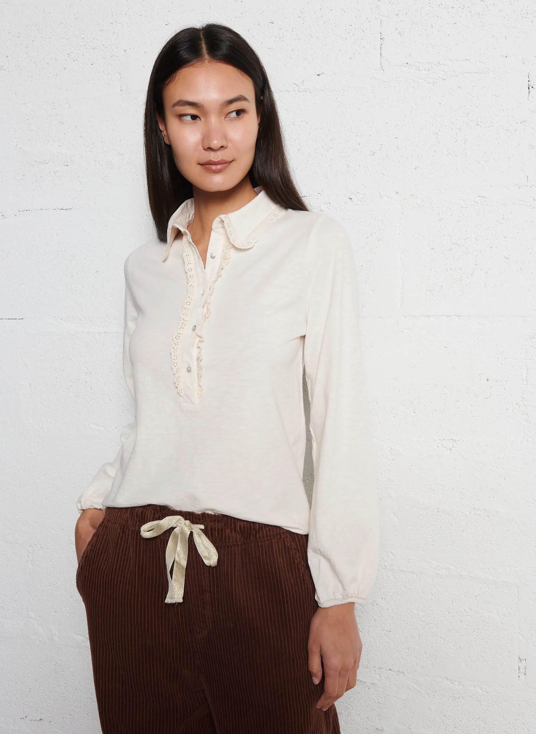 Polo-Shirt aus Bio-Baumwolle Beige CARLOTTA