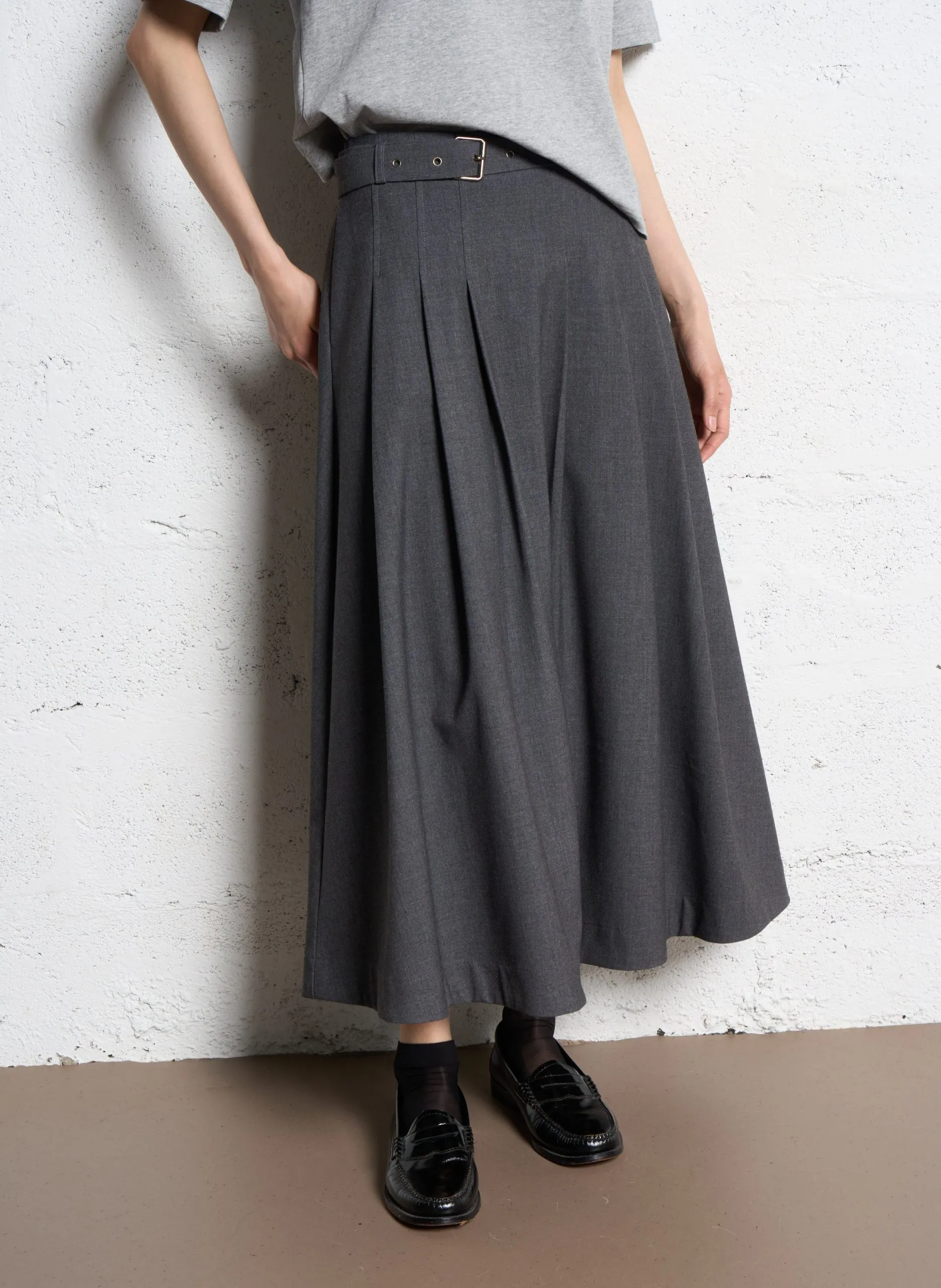 Ausgestellter Maxirock Grau FUNNY