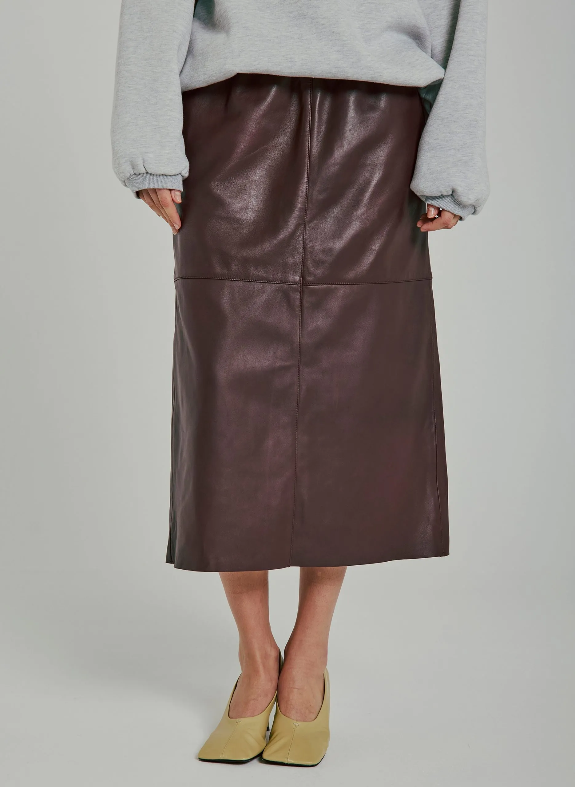 Midi-Lederrock Rot SHELBY