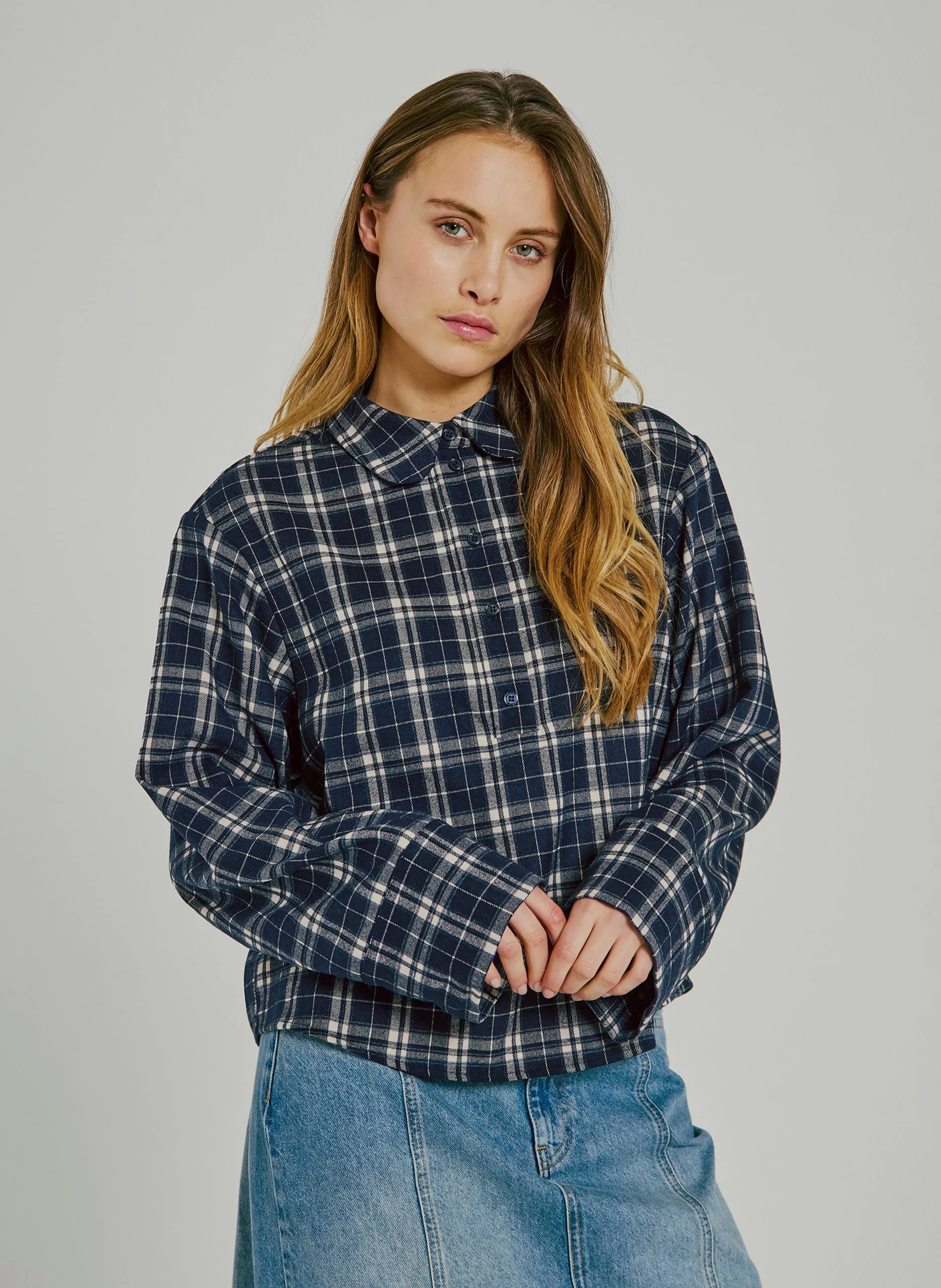 Bluse mit klassischem Kragen Blau SYLVANA