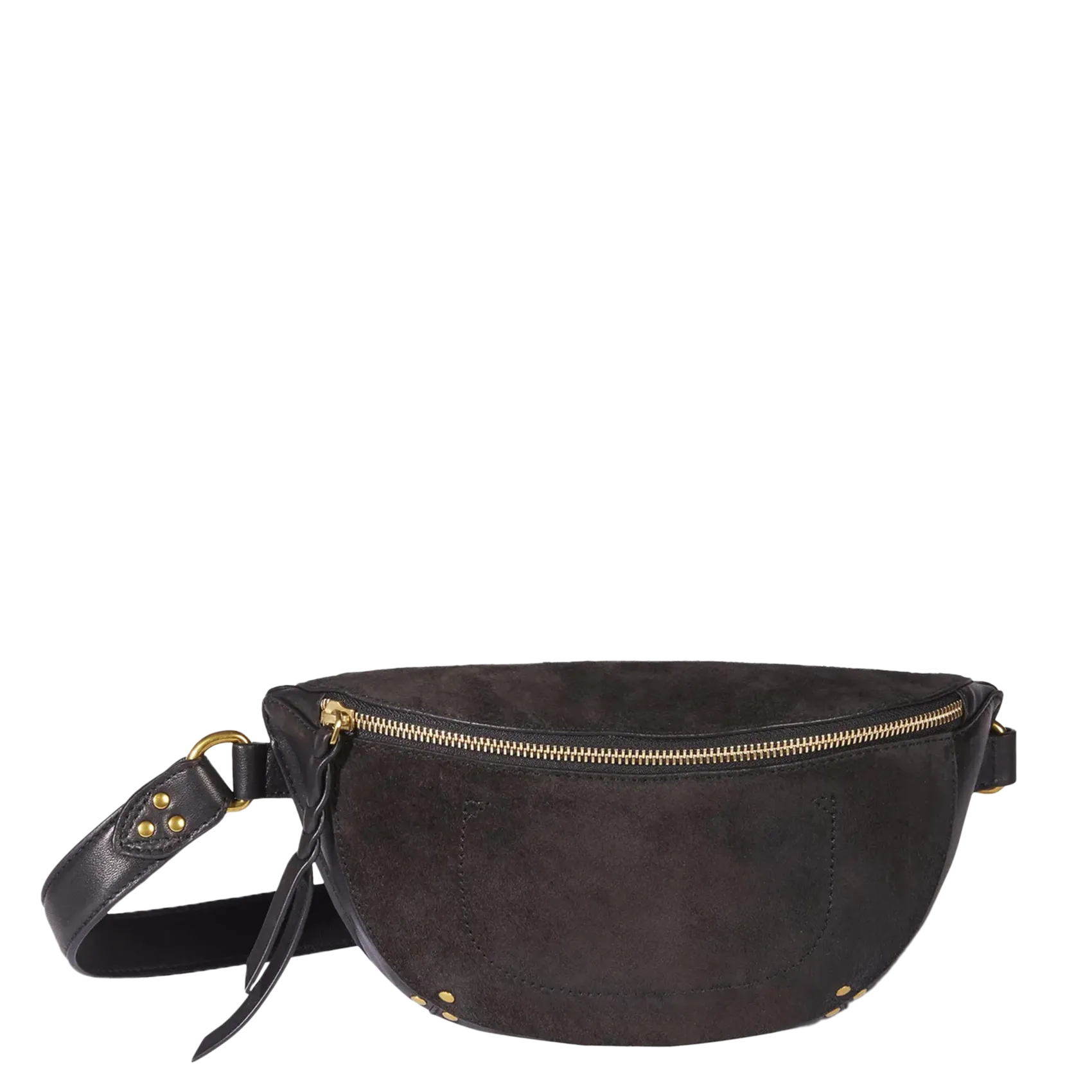 Hüfttasche aus Veloursleder Schwarz LINO BANANE