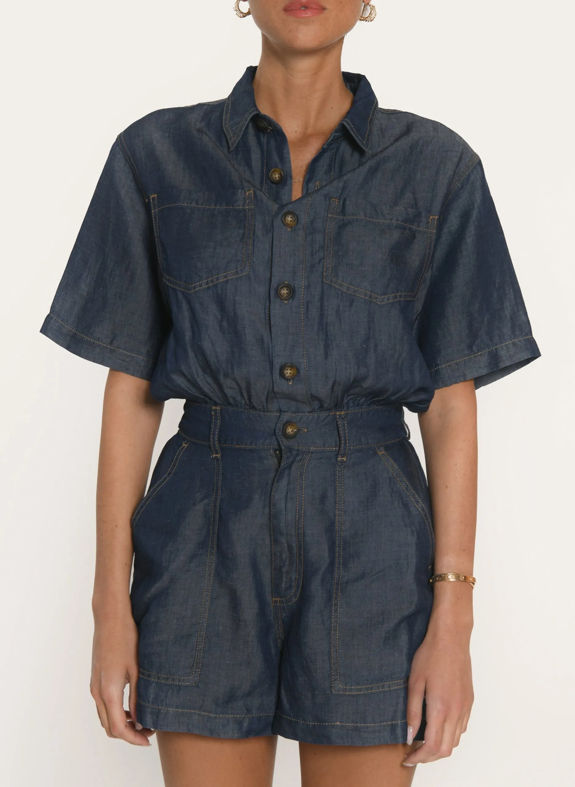 Playsuit mit klassischem Kragen Blau AMBER