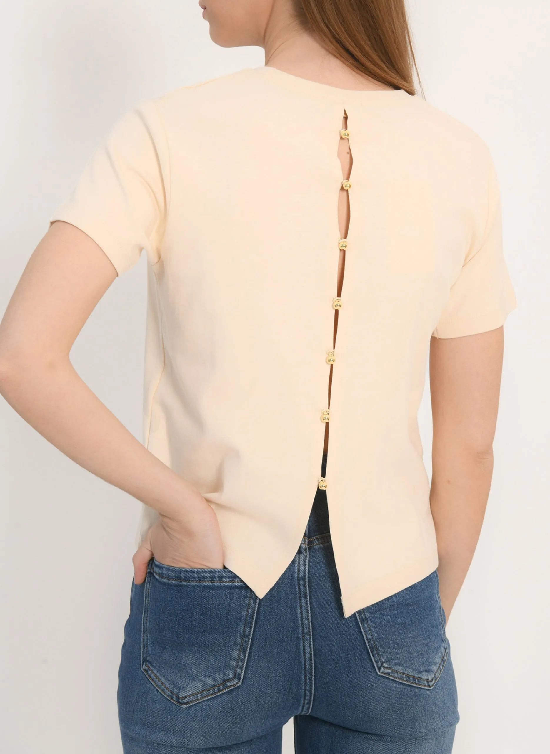 Baumwoll-Pullover mit Rundhalsausschnitt Beige AMBRE