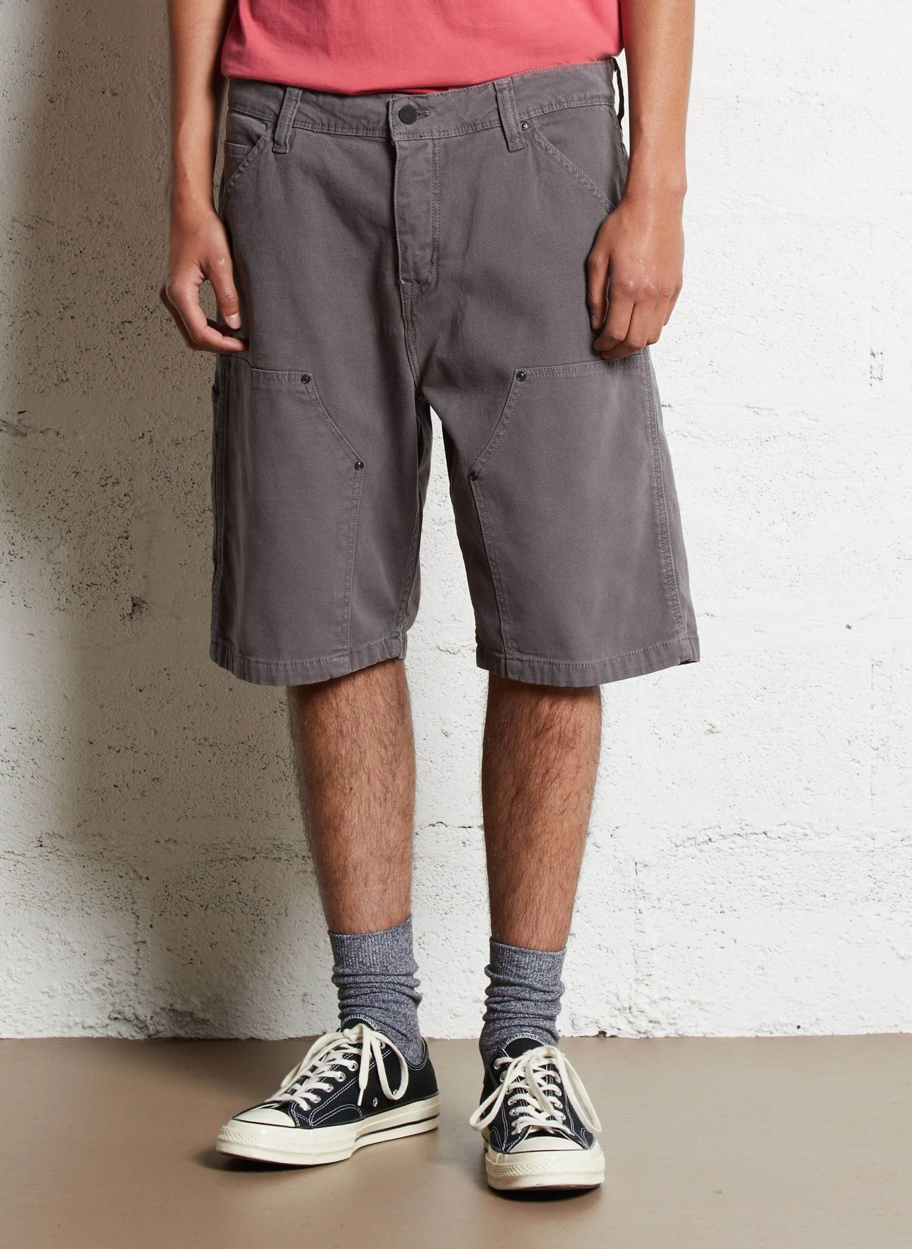 Gerade geschnittene Shorts aus Baumwoll-Mix Grau MECO