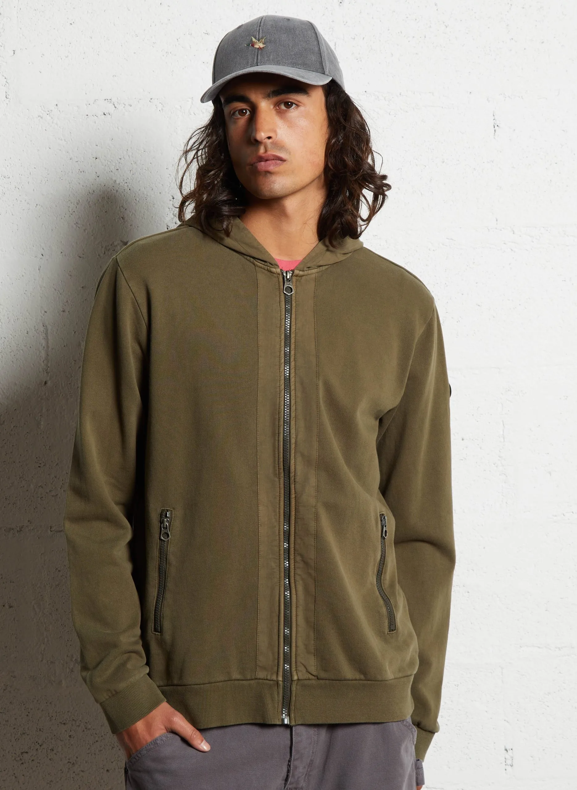 Gerade geschnittenes Kapuzensweatshirt aus Baumwolle Grun REFA