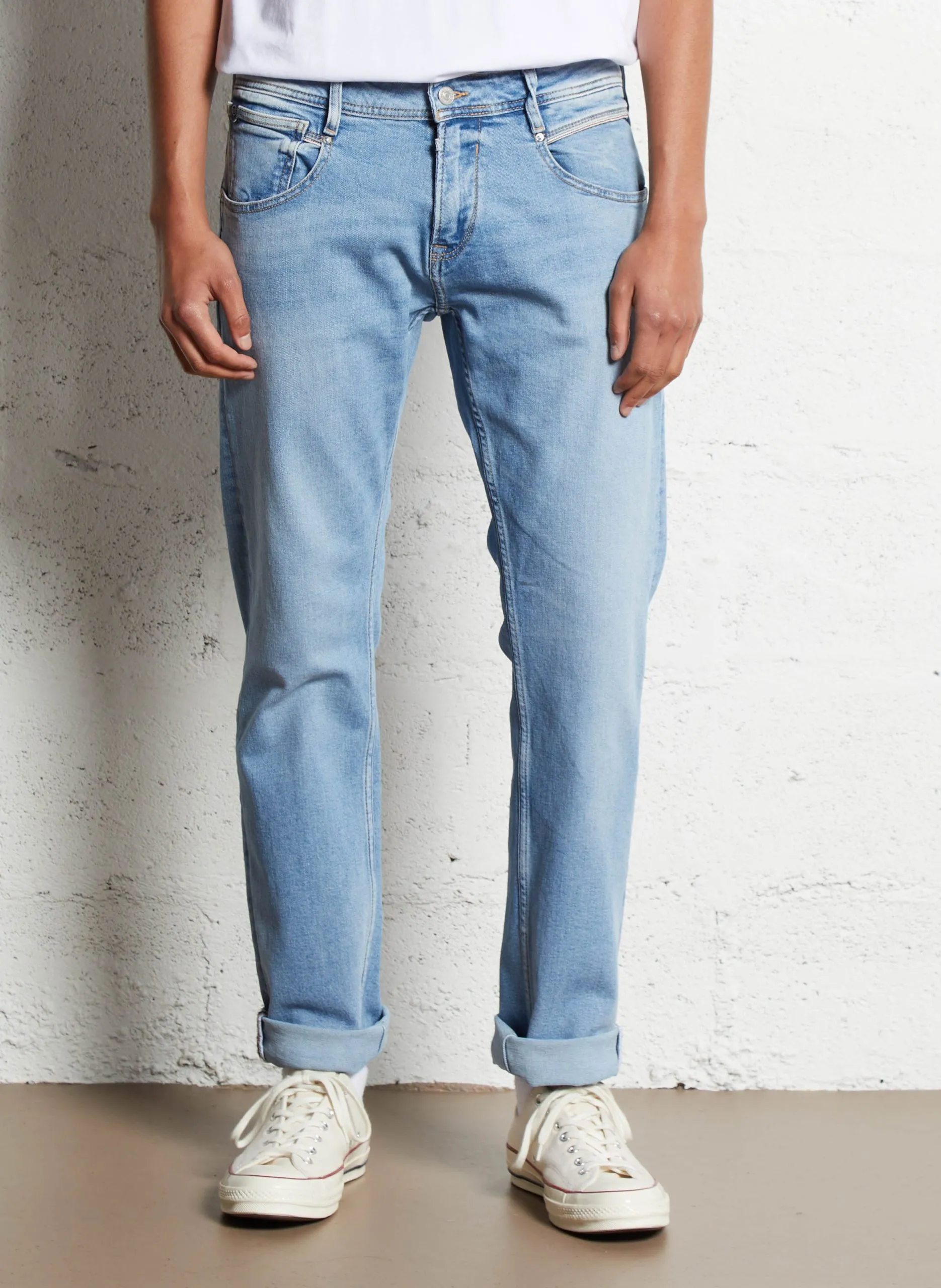 Gerade geschnittene Jeans aus Baumwoll-Mix Blau BARON