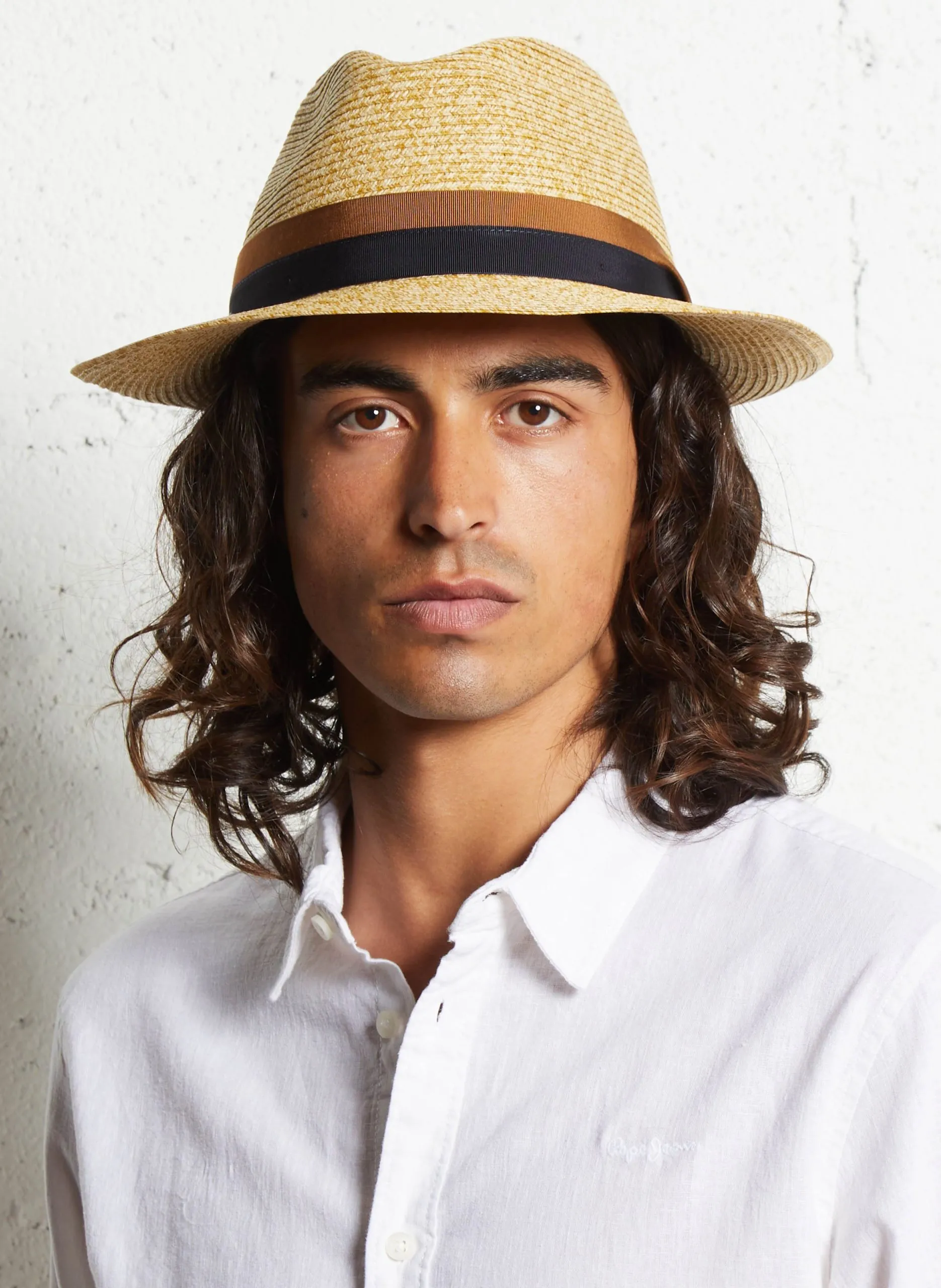 Strohhut mit Stirnband Mehrfarbig