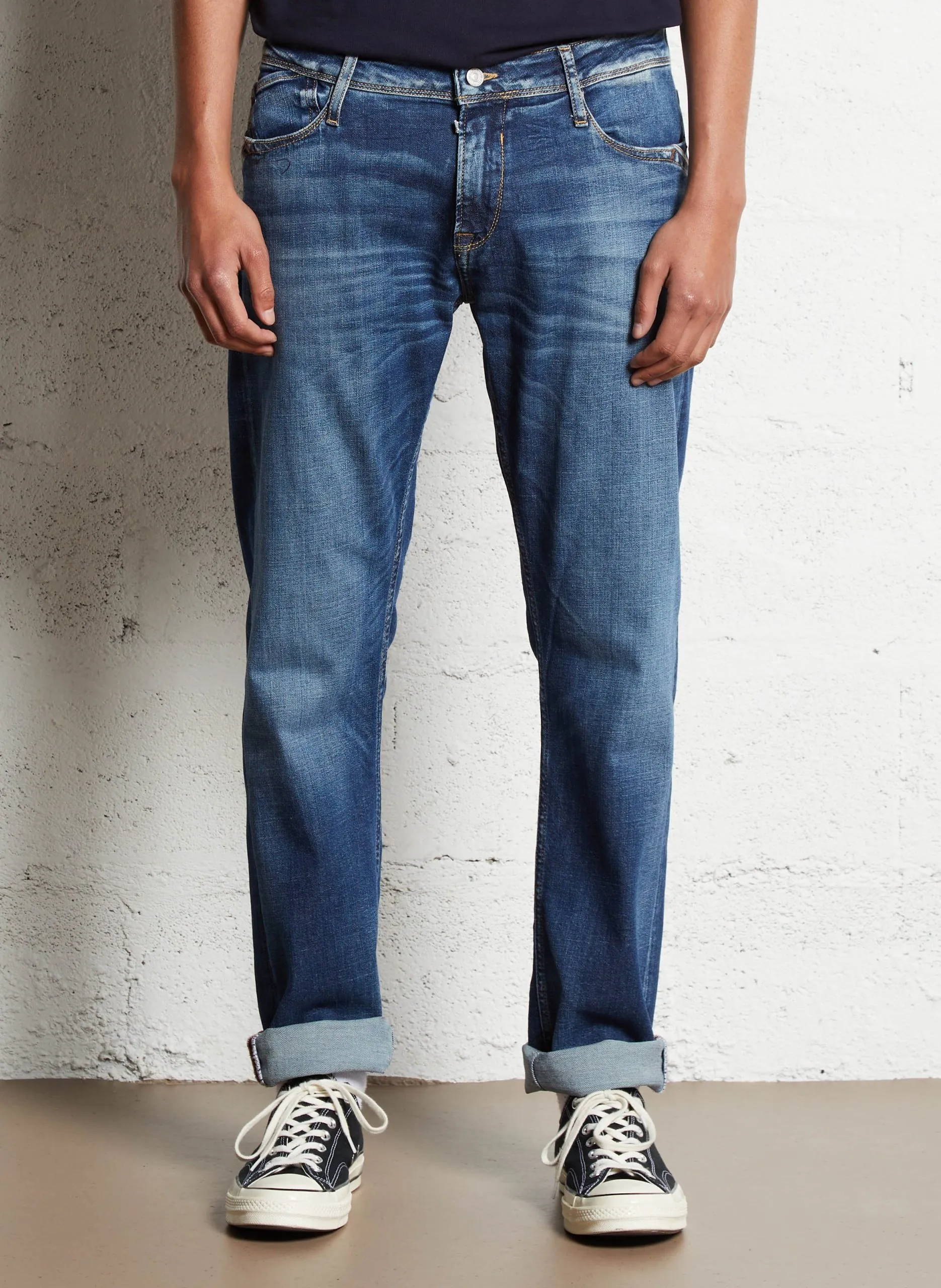 Gerade geschnittene Jeans aus Baumwoll-Mix Blau SAVERY