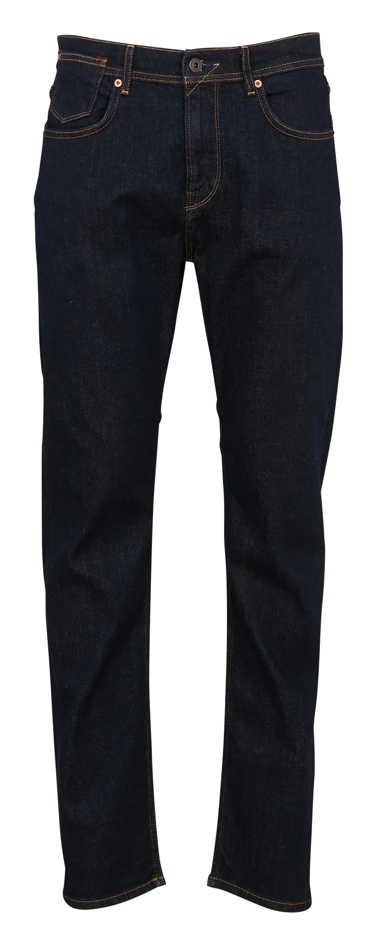 Gerade geschnittene Jeans mit Kontrastnähten Blau